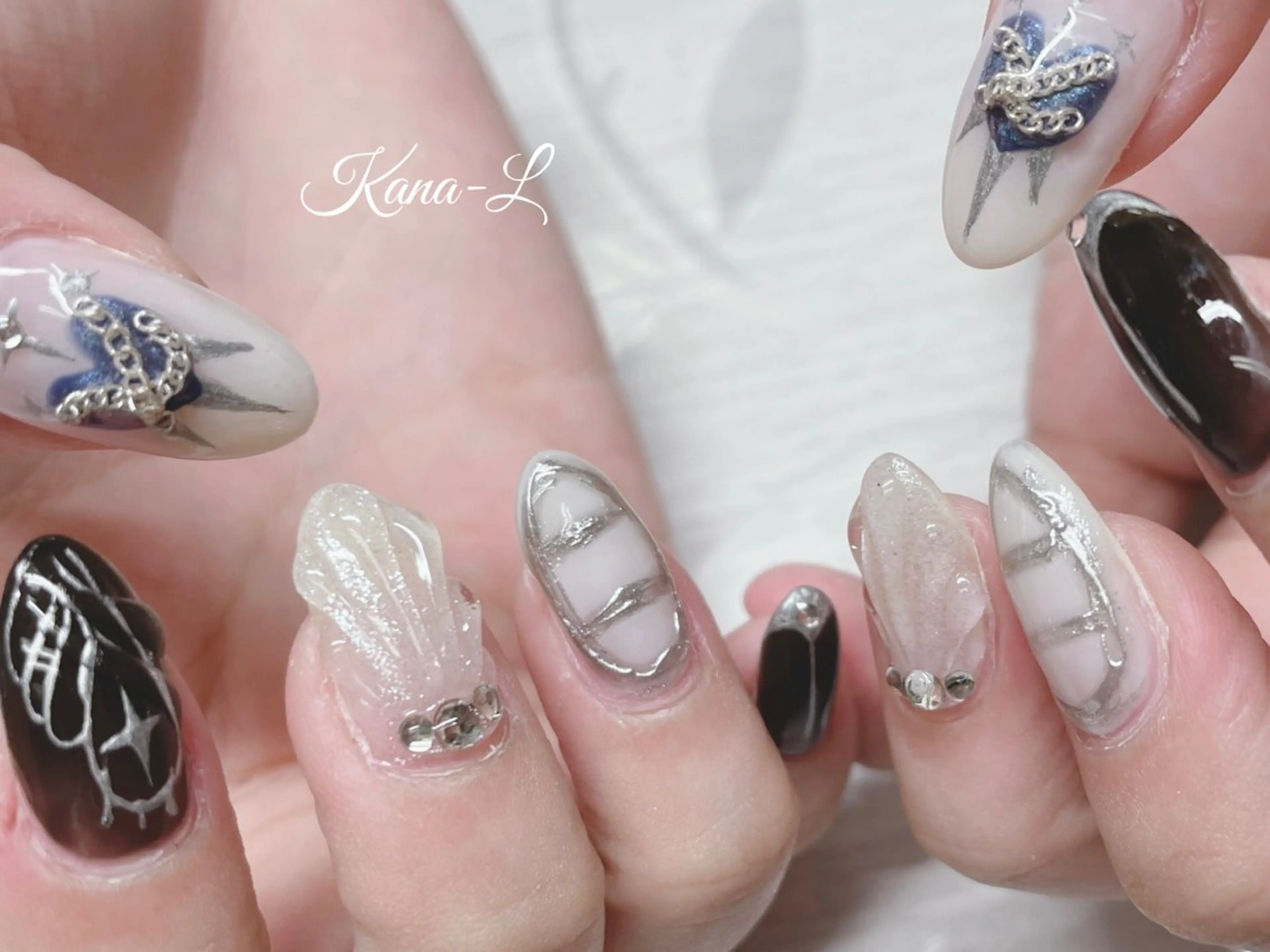 ネイル ジェルネイル 韓国ネイル パラジェル ワンホンネイル 芦辺 香奈のネイルデザイン