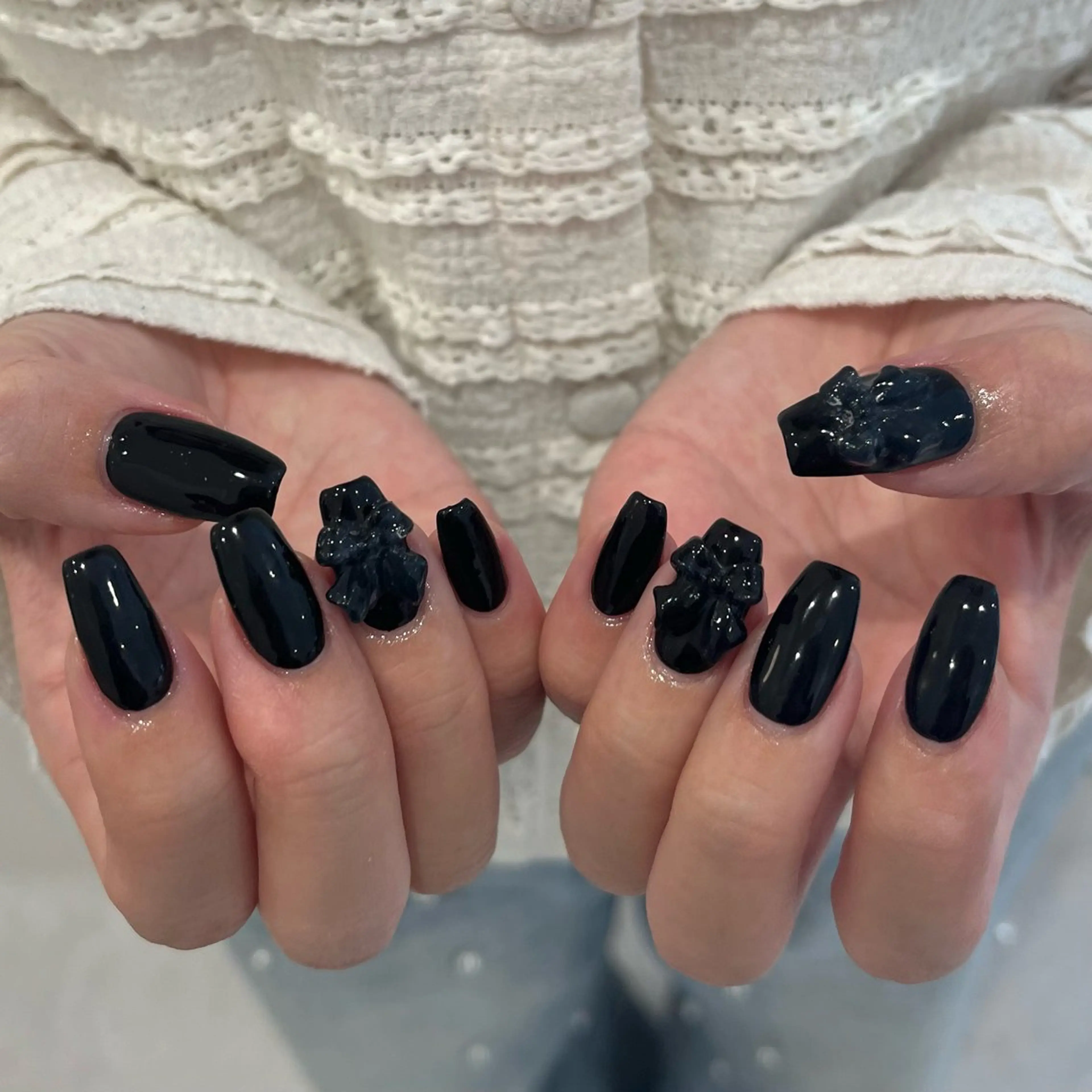 ネイル リボン ハンドネイル 杏花梨 ROCCOnailのネイルデザイン