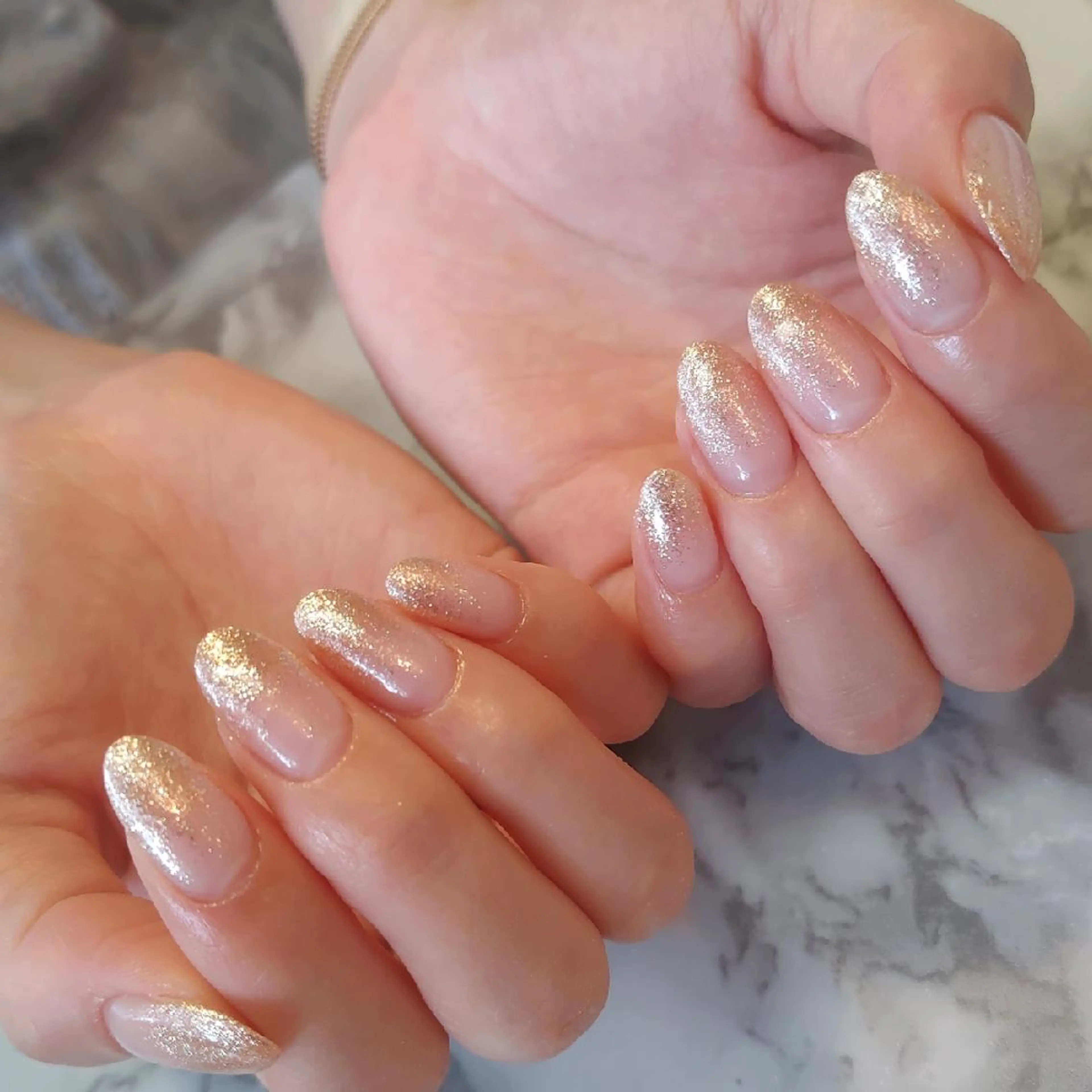 ネイル ラメ(グリッター) ラメグラデーション ジェヌインネイル 河内のネイルデザイン