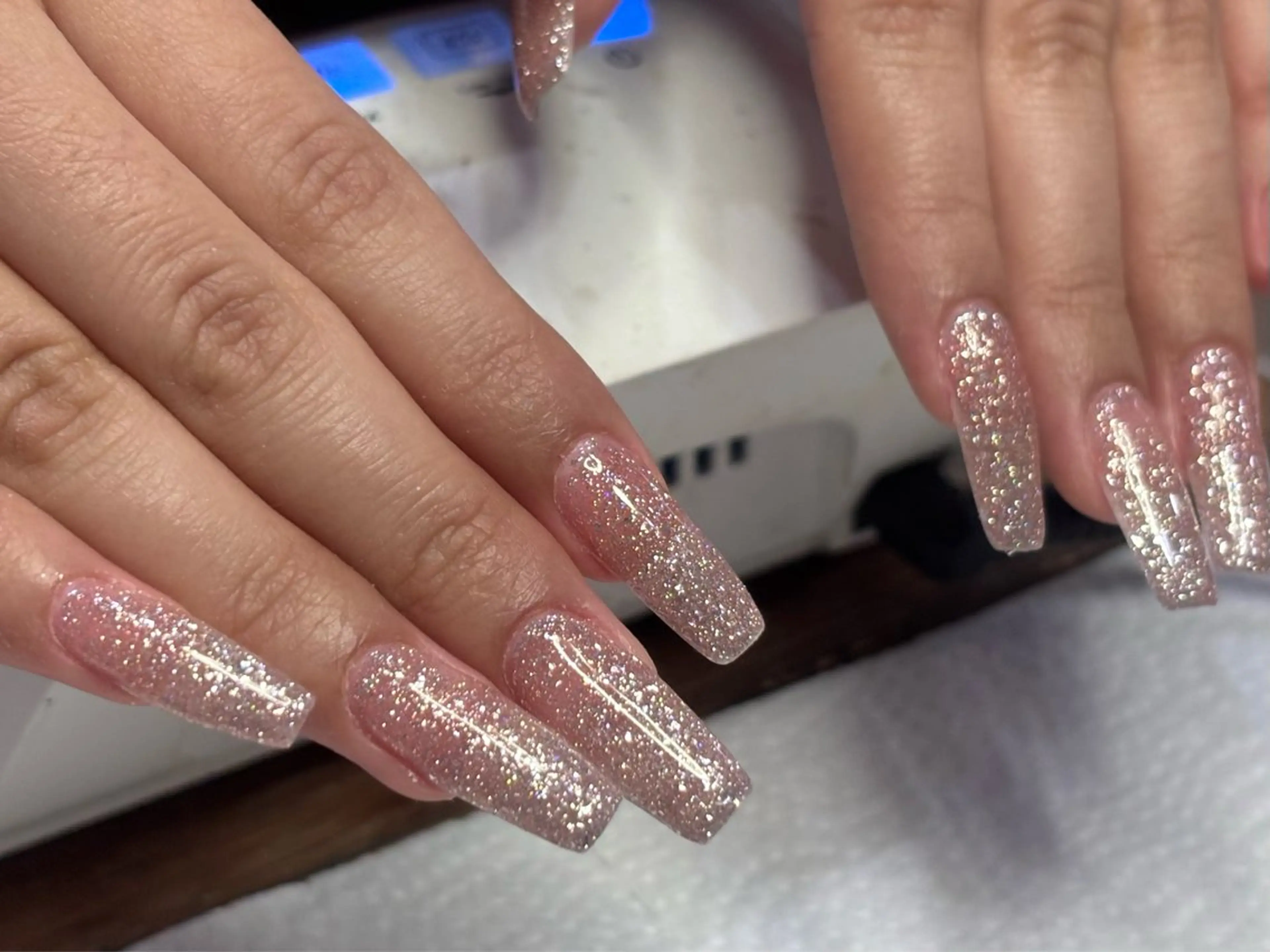 ネイル クリアネイル フラッシュネイル ラメ(グリッター) Filonnail rinaのネイルデザイン