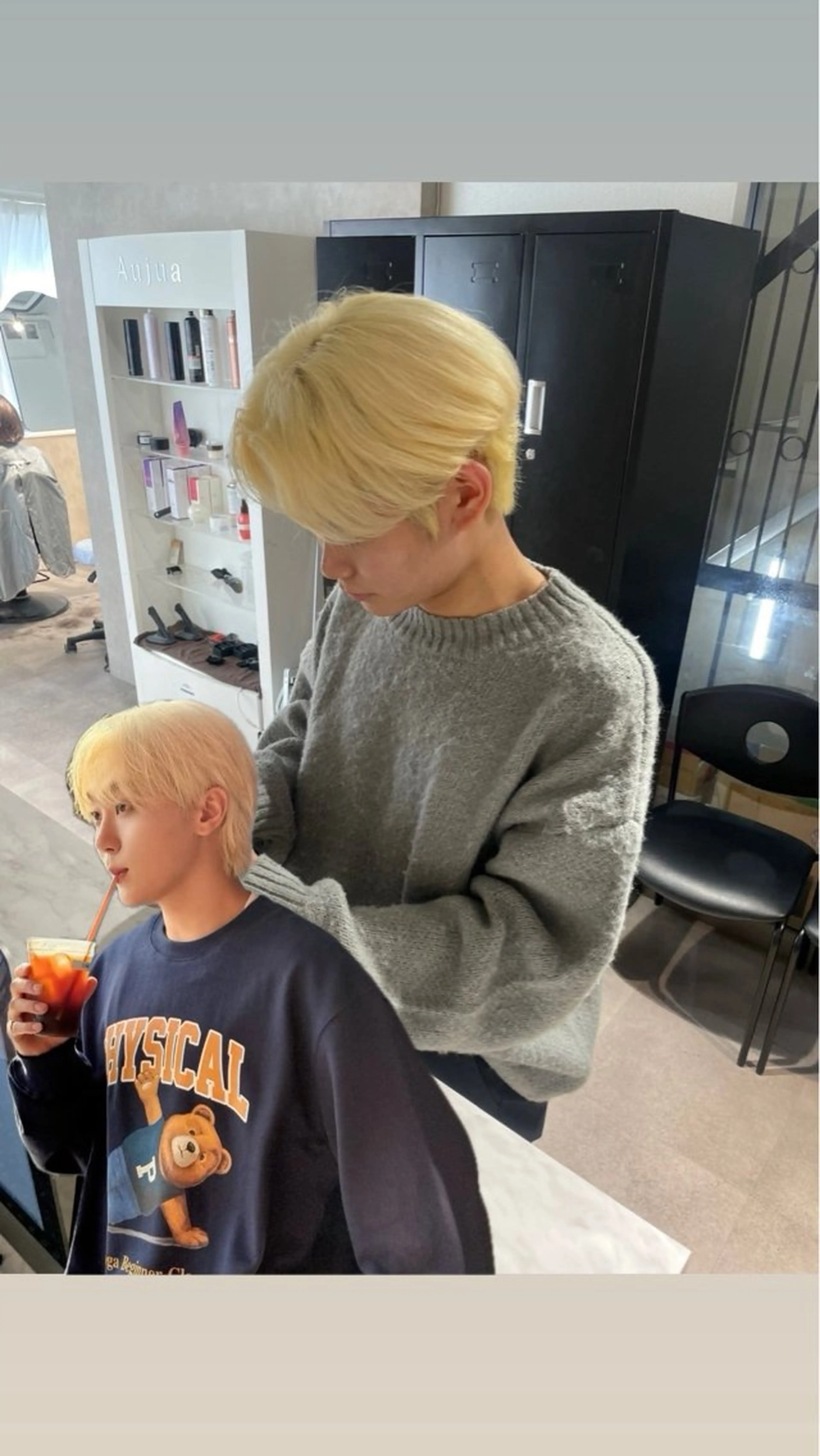 カラー メンズ ヘアカラー 🇰🇷ハイトーン× 韓国レイヤー레이어드のヘアスタイル