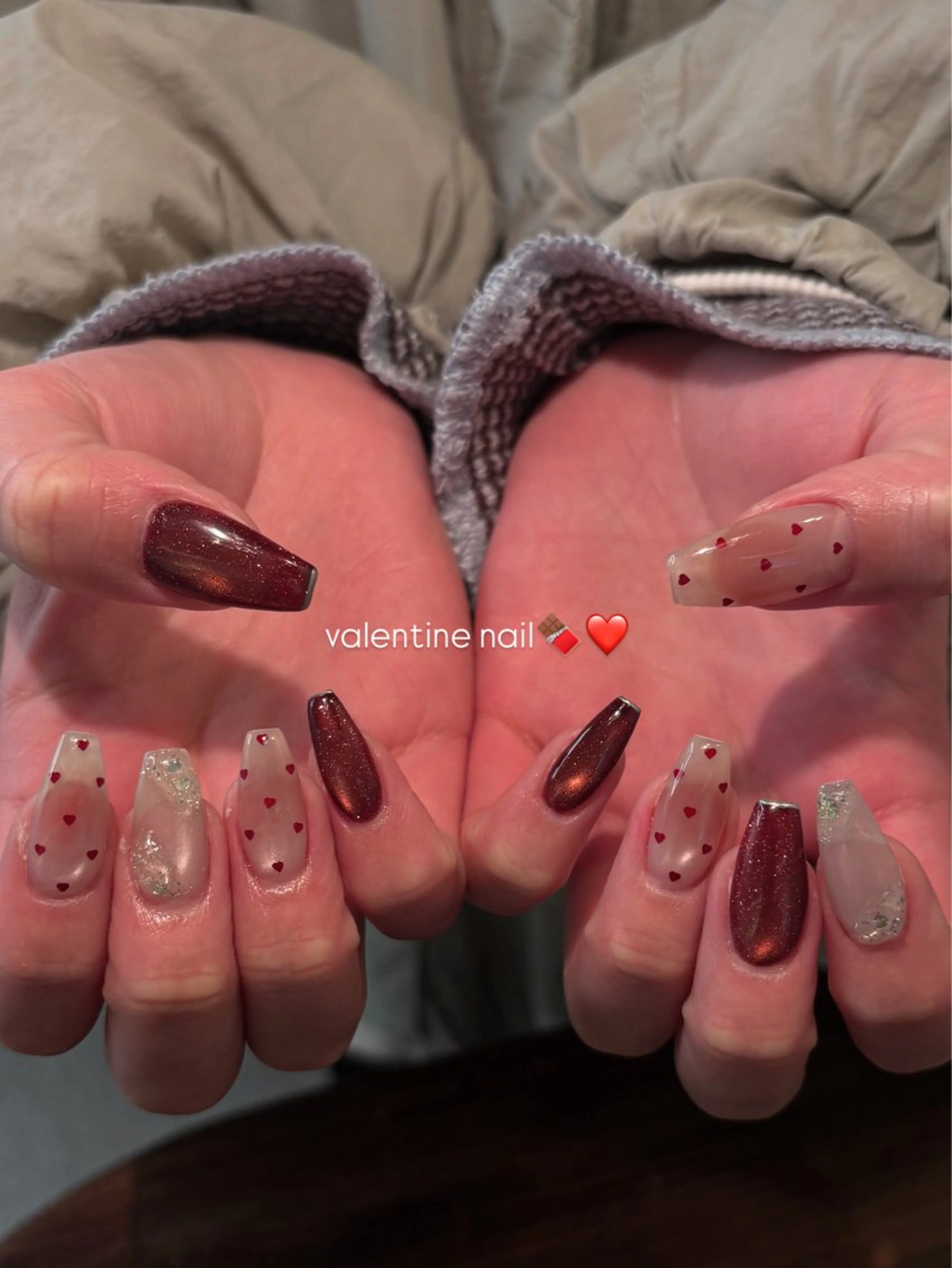 ネイル バレンタイン ハンドネイル era Sahoのネイルデザイン