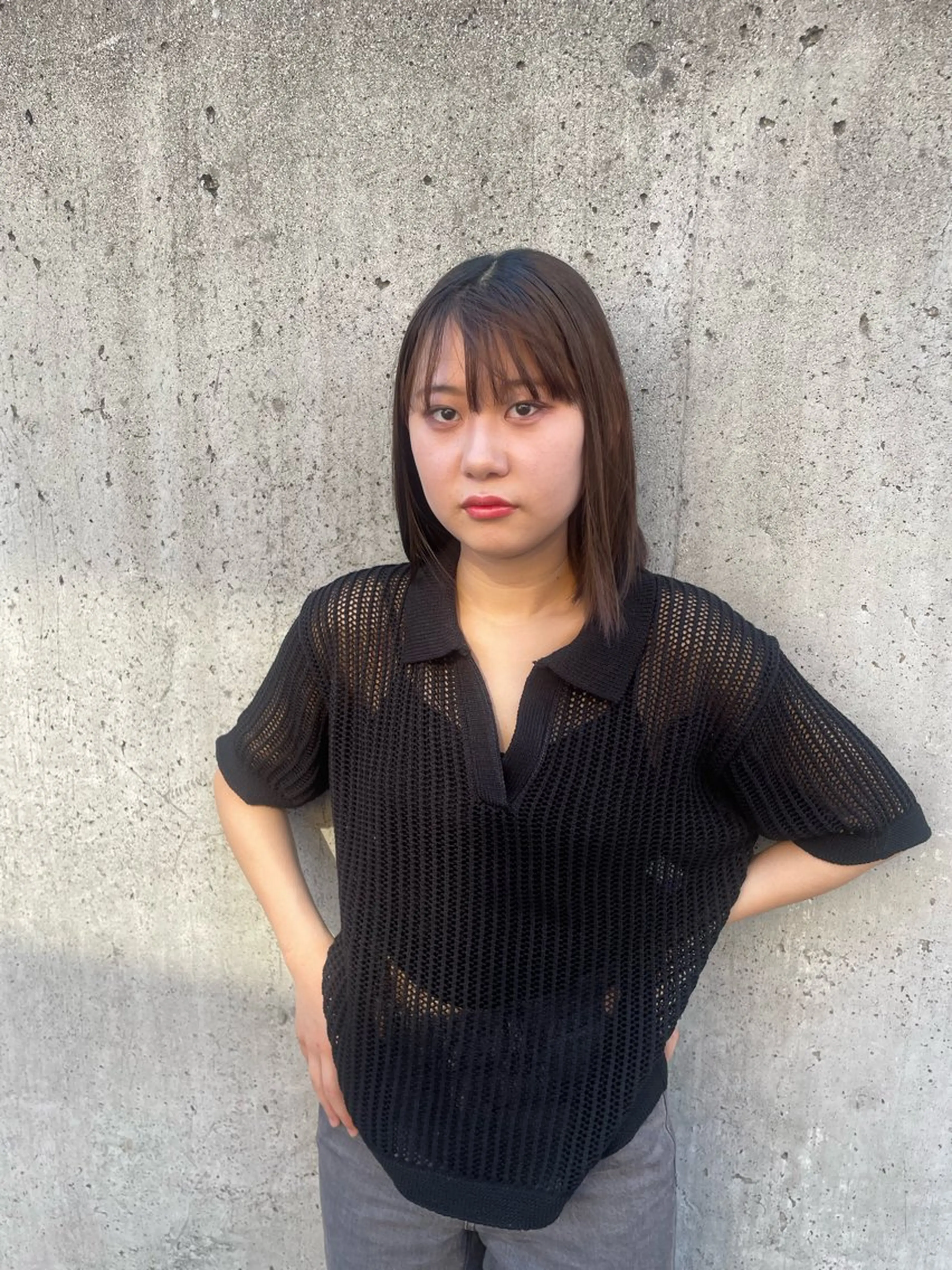 ミディアム ハイトーン/レイヤー 似合わせ・ユキノのヘアスタイル