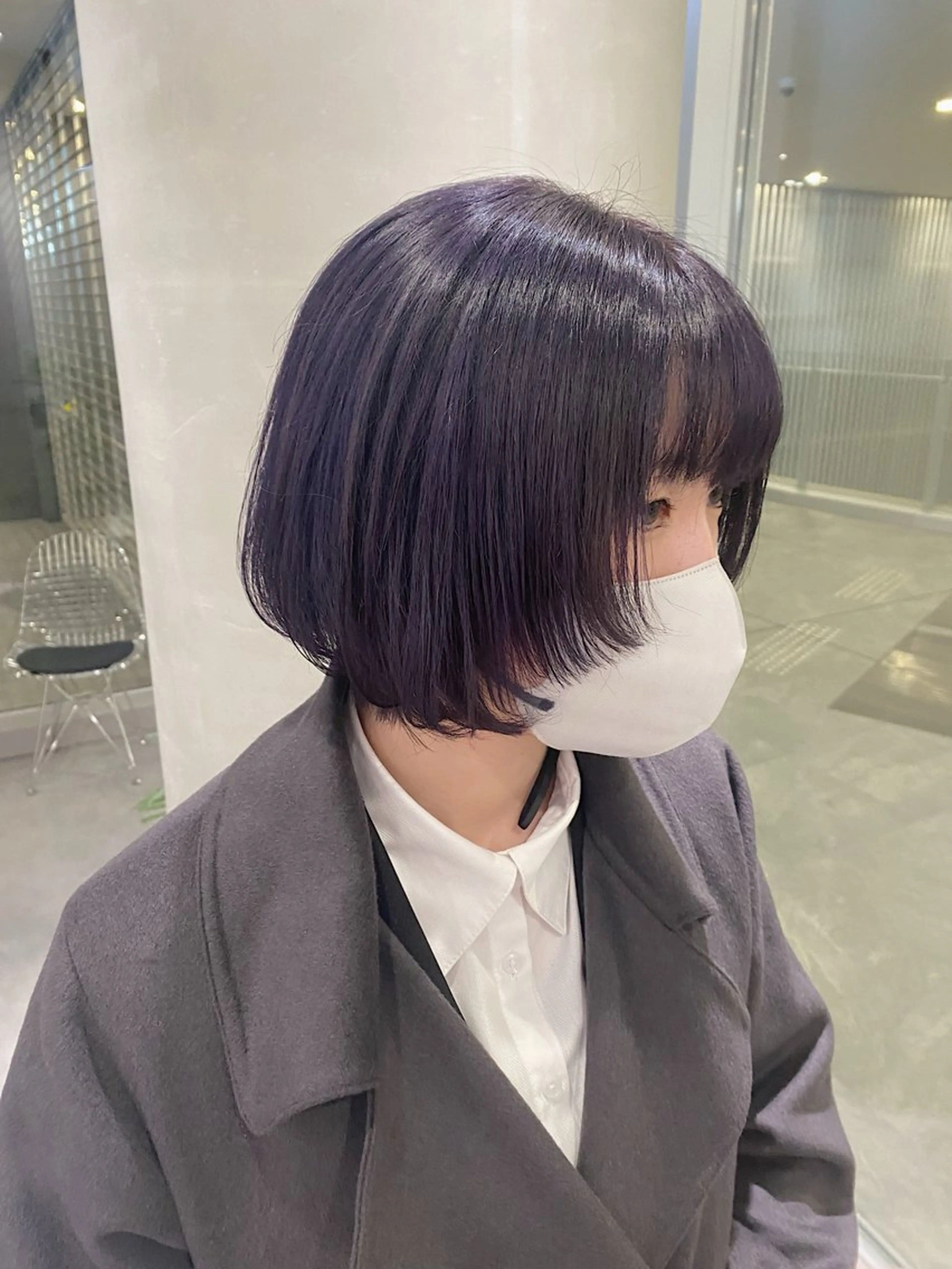 ショート カラー ブリーチ 透明感カラー 野林 夏帆のヘアスタイル