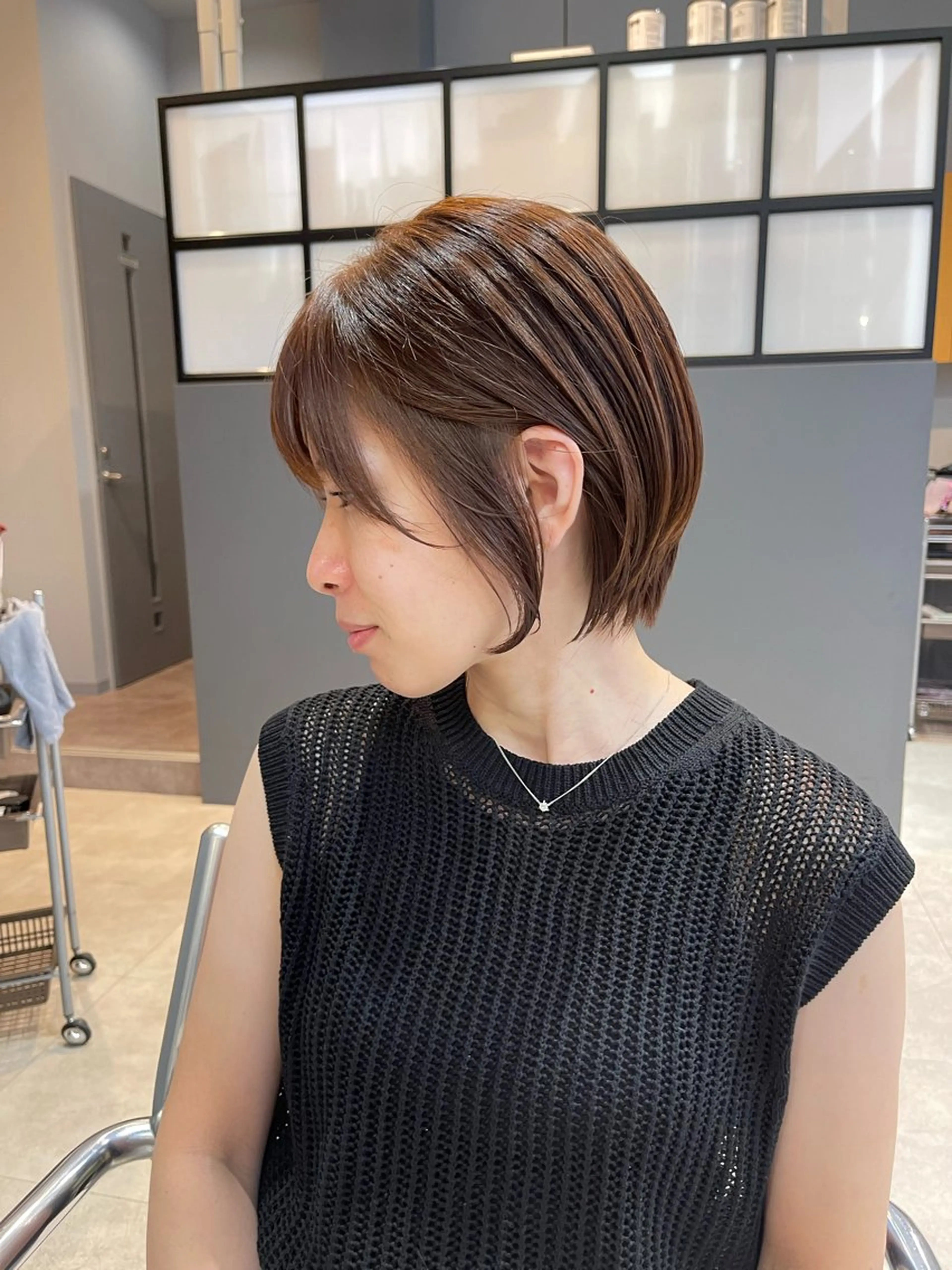 ショート カラー ショートボブ ボブ ショートヘア カット ヘアカラー トリートメント 石原圭悟 /ショート/艶カラーのヘアスタイル
