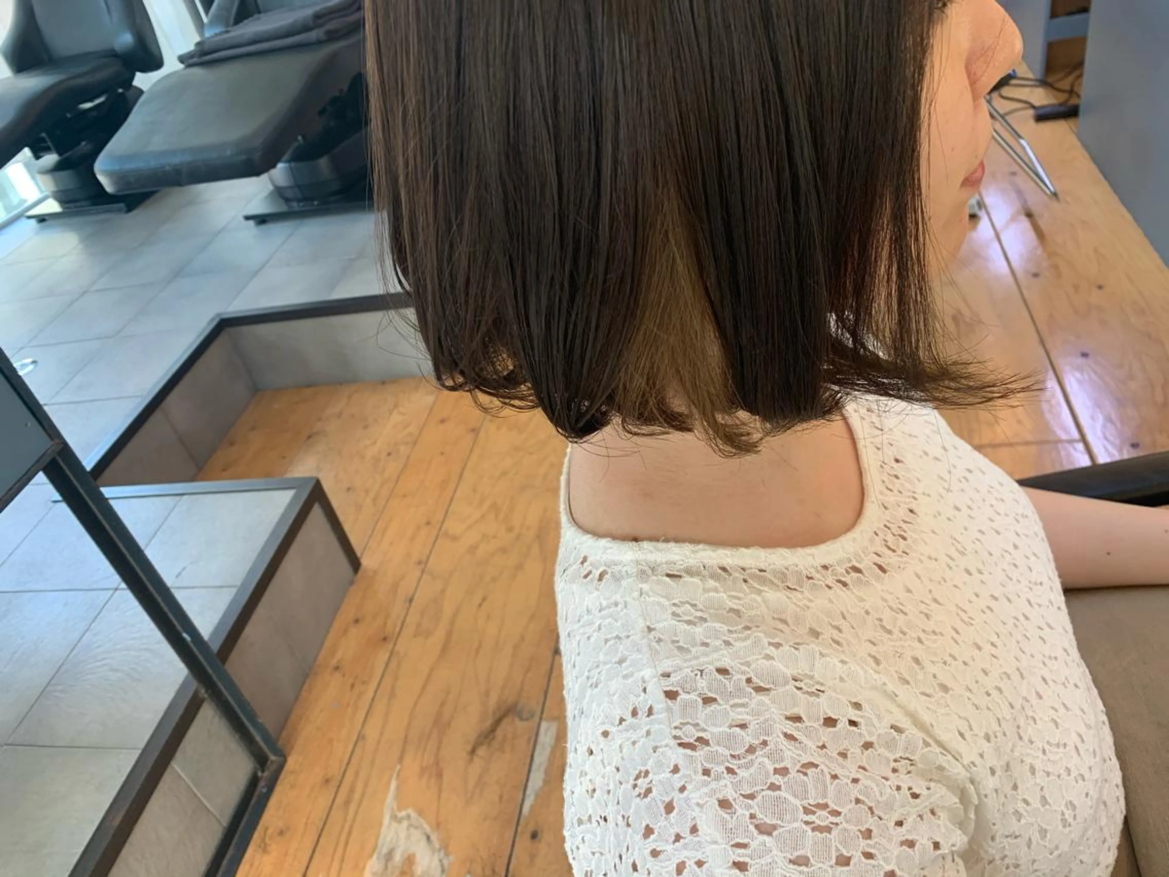 ショート カラー アッシュ ブリーチ ミント ヘアカラー Lagom なかだのヘアスタイル