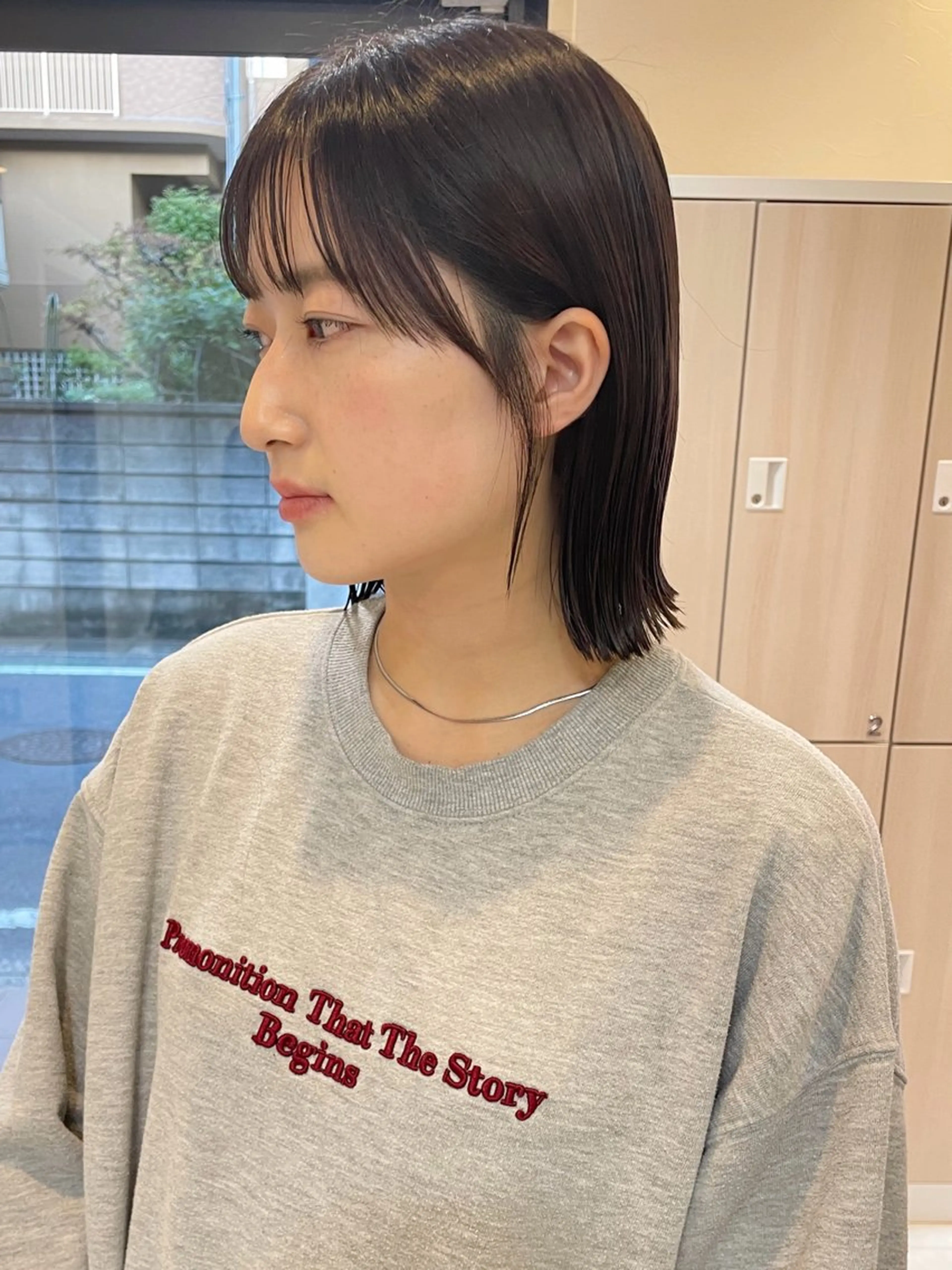 ミディアム 切りっぱなしボブ ボブ 外ハネヘア カット ヘアカラー 【ボブ/個室サロン】 癒し空間mimuraのヘアスタイル