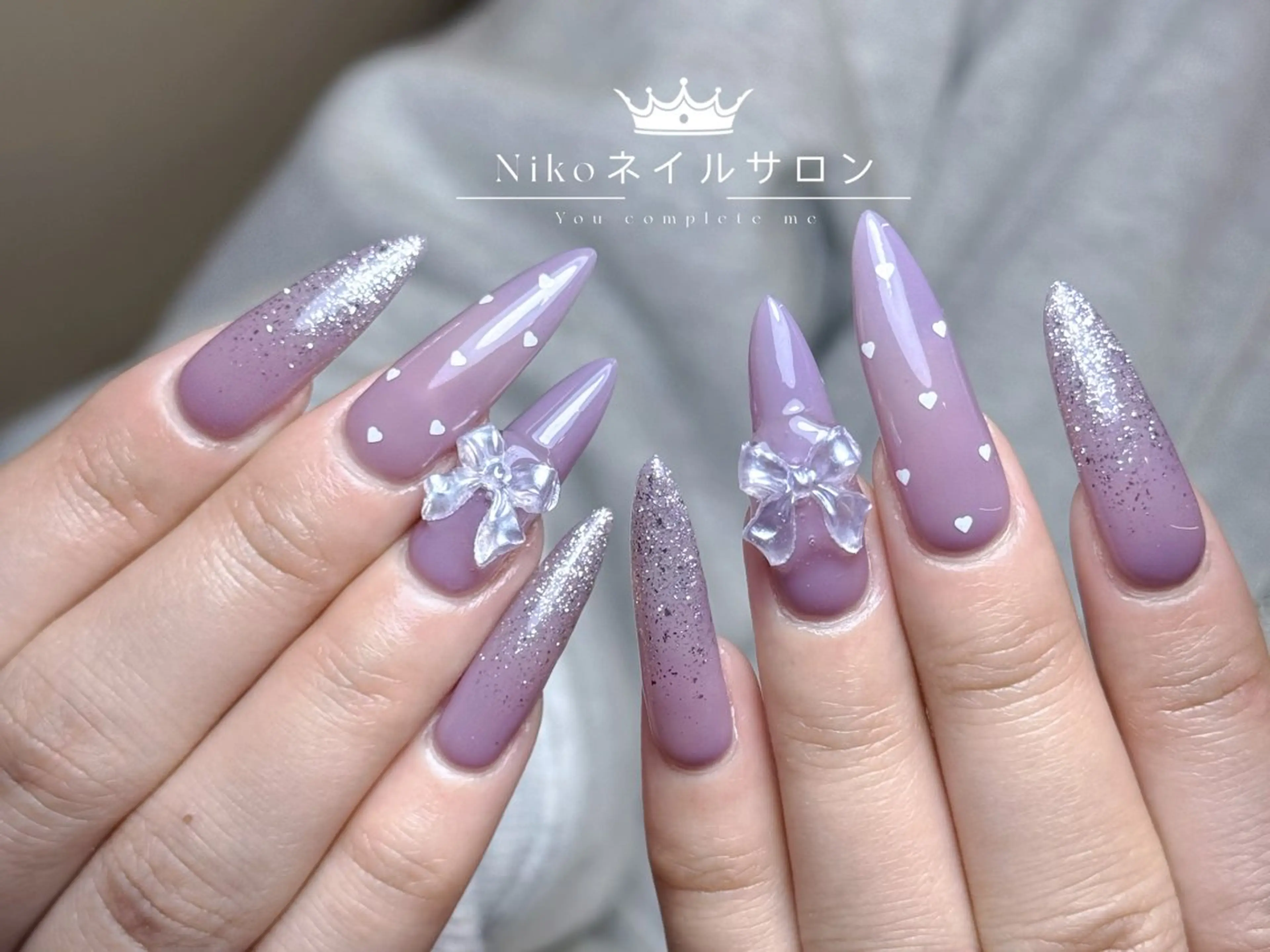 ネイル チークネイル フットネイル フレンチネイル ジェルネイル ガラスフレンチ Nikosalon rikoのネイルデザイン