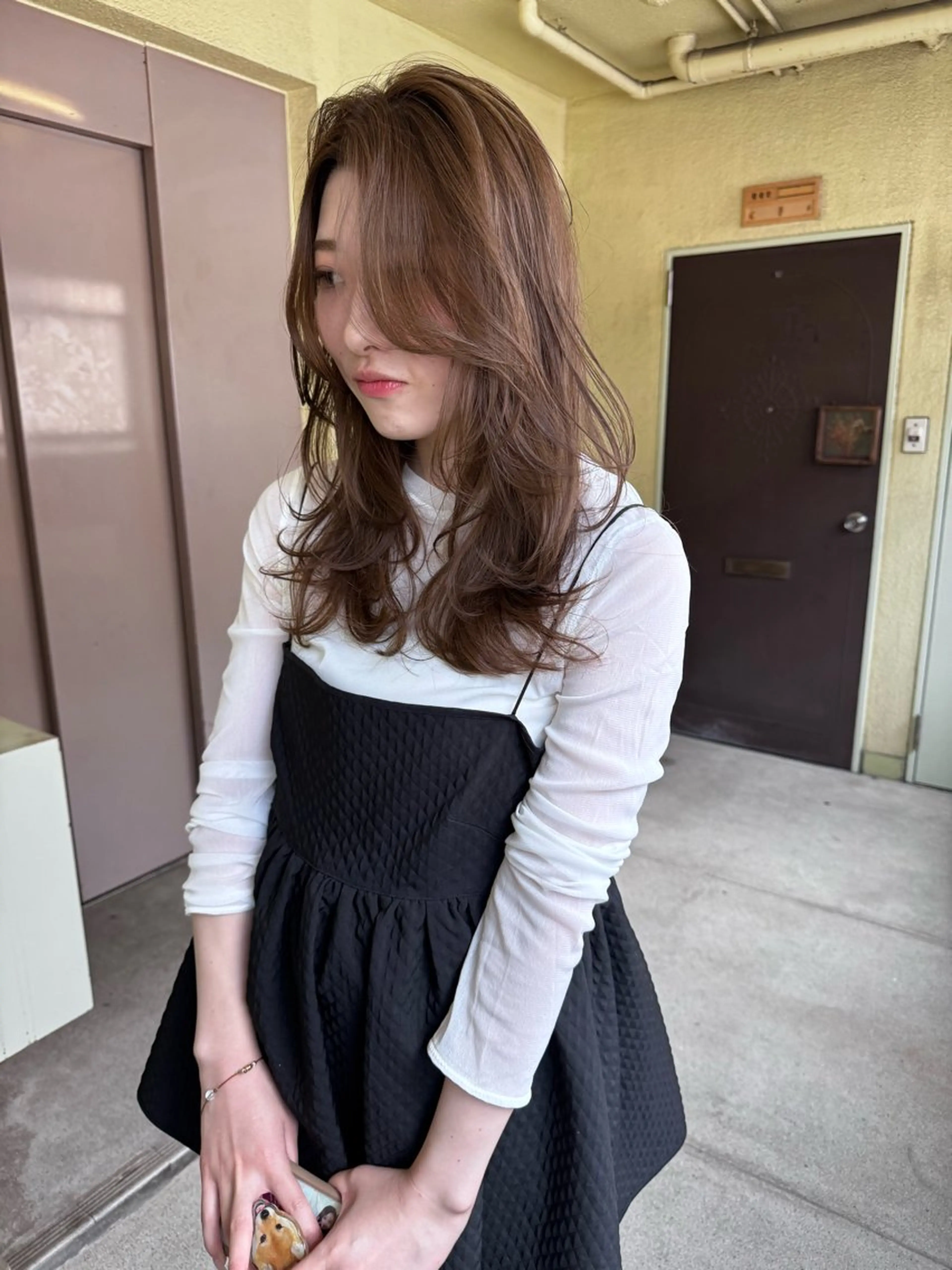 セミロング カラー ハッシュorレイヤー 名古屋LORENハダのヘアスタイル