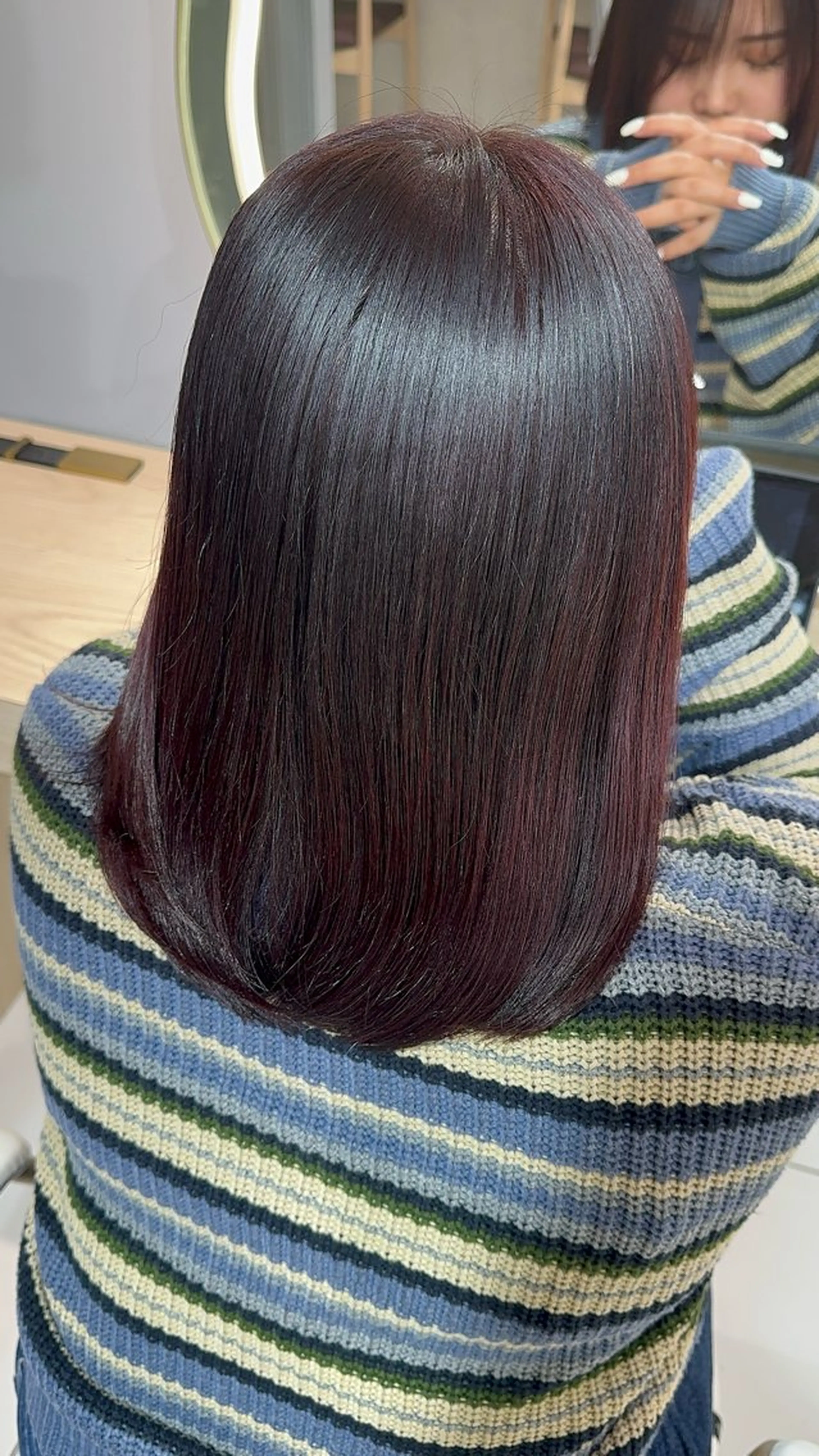 ミディアム カラー 韓国レイヤー/ 顔まわり/西野和裕のヘアスタイル