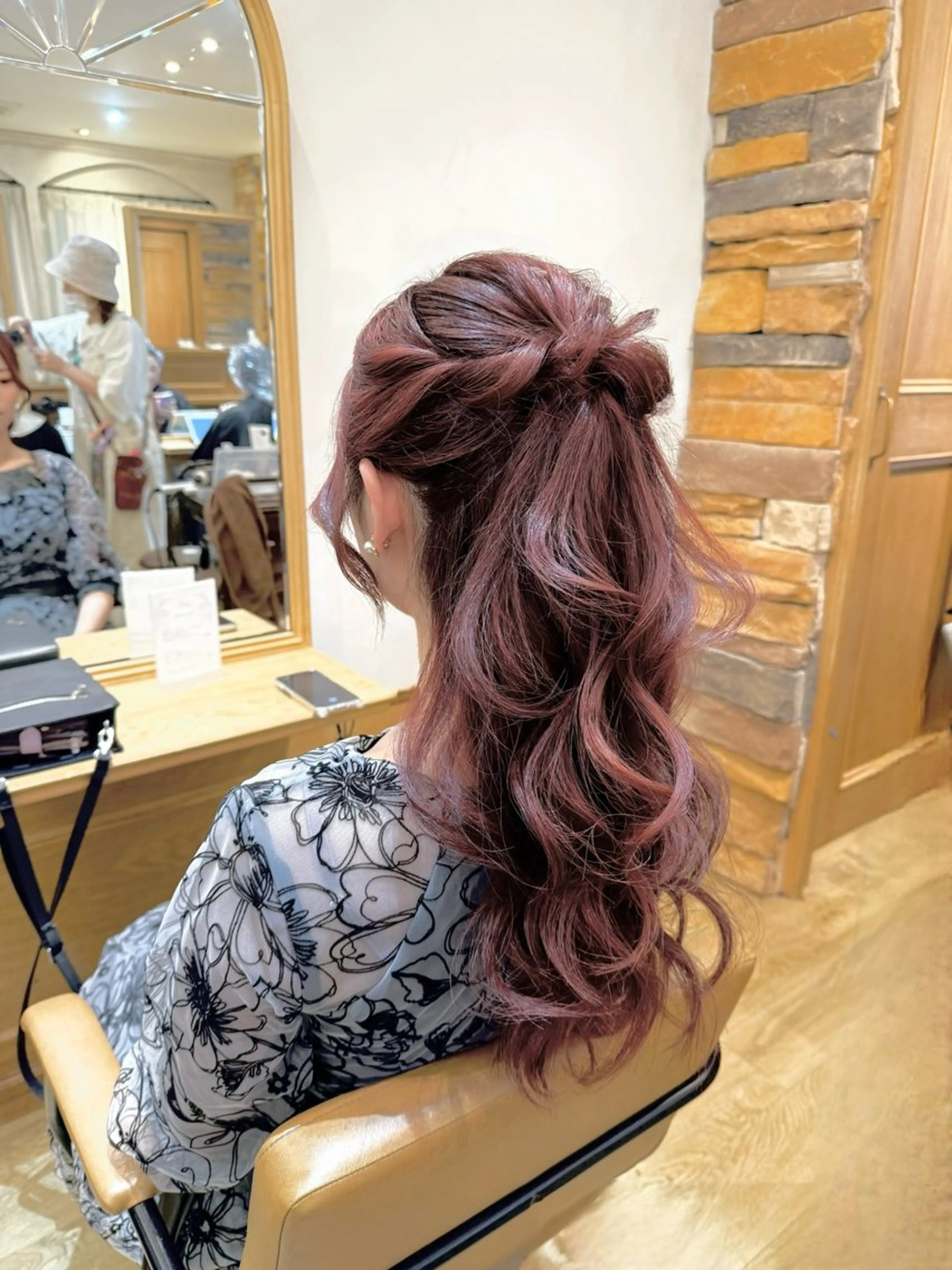 ヘアアレンジ ハーフアップ ポニーテール 結婚式・ブライダル デート ヘアセット ヘアメイク美容師 🦋サカモトレナ🦋のヘアスタイル