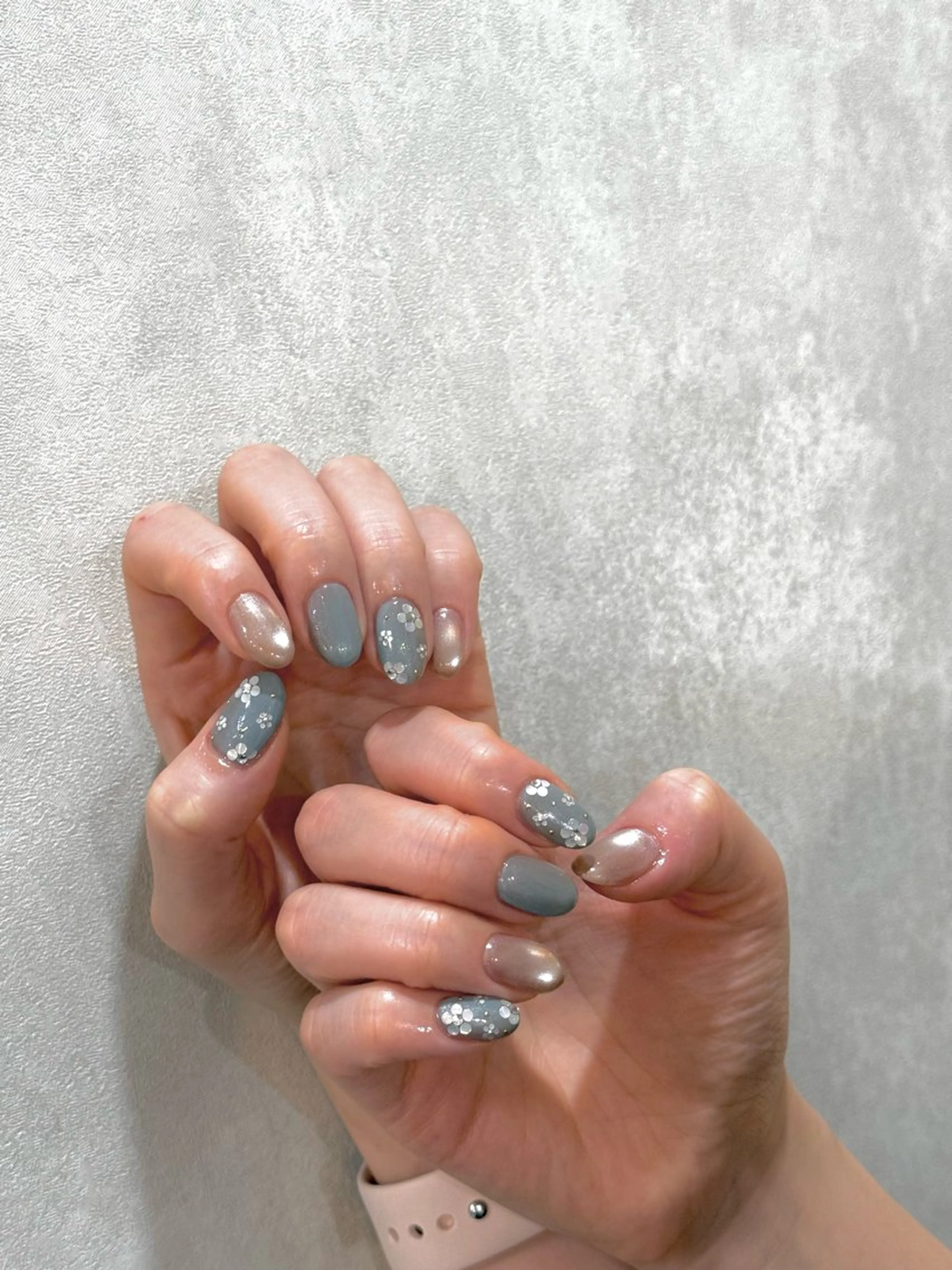 ネイル オーロラネイル マグネットネイル 春ネイル ハンドネイル JurerEye☆ Marikoのネイルデザイン