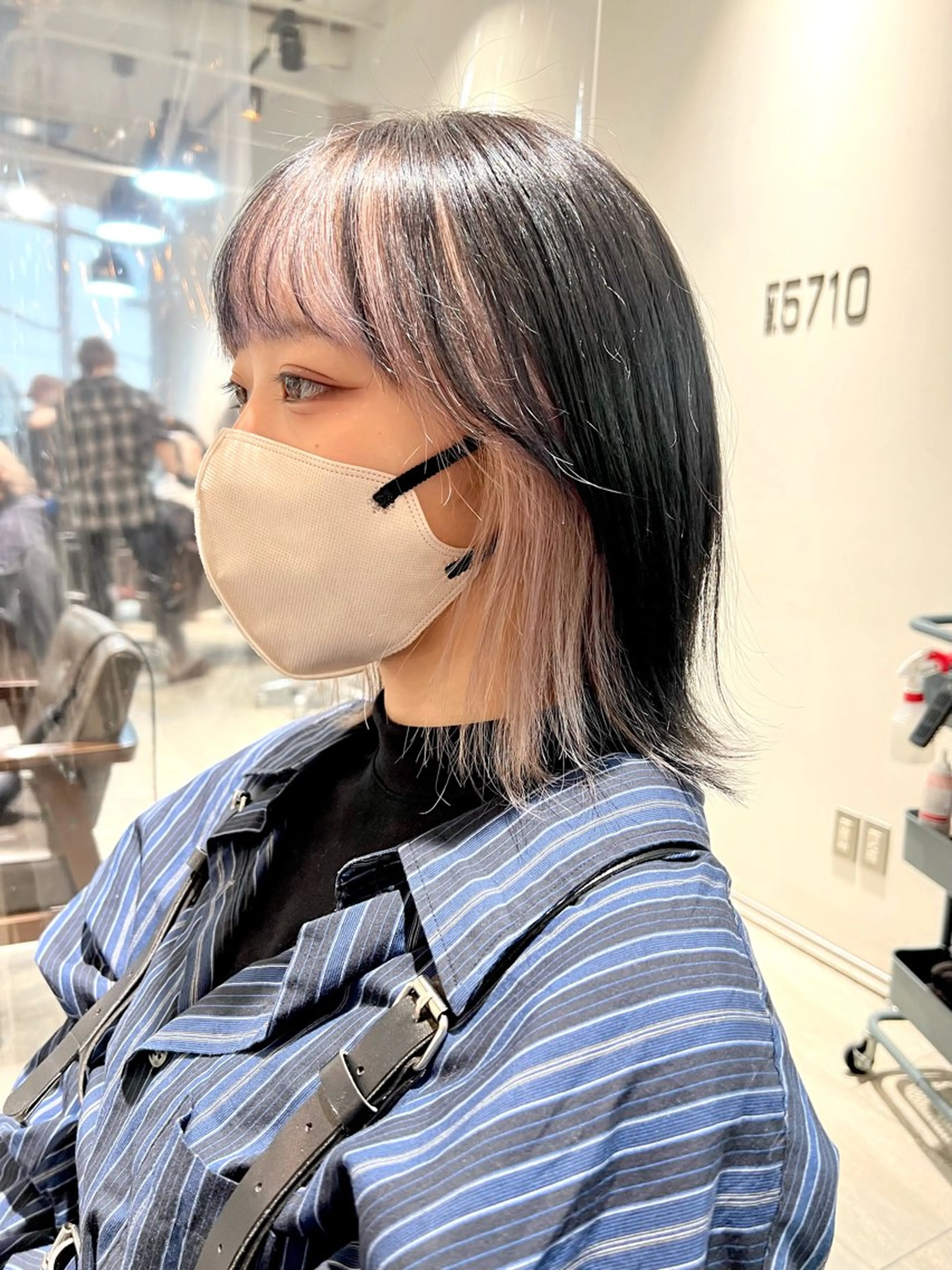 セミロング カラー ヘアアレンジ ヘアカラー トリートメント ヘッドスパ ヘアセット 🌈インナーカラー ‘ショウマ’🌈のヘアスタイル