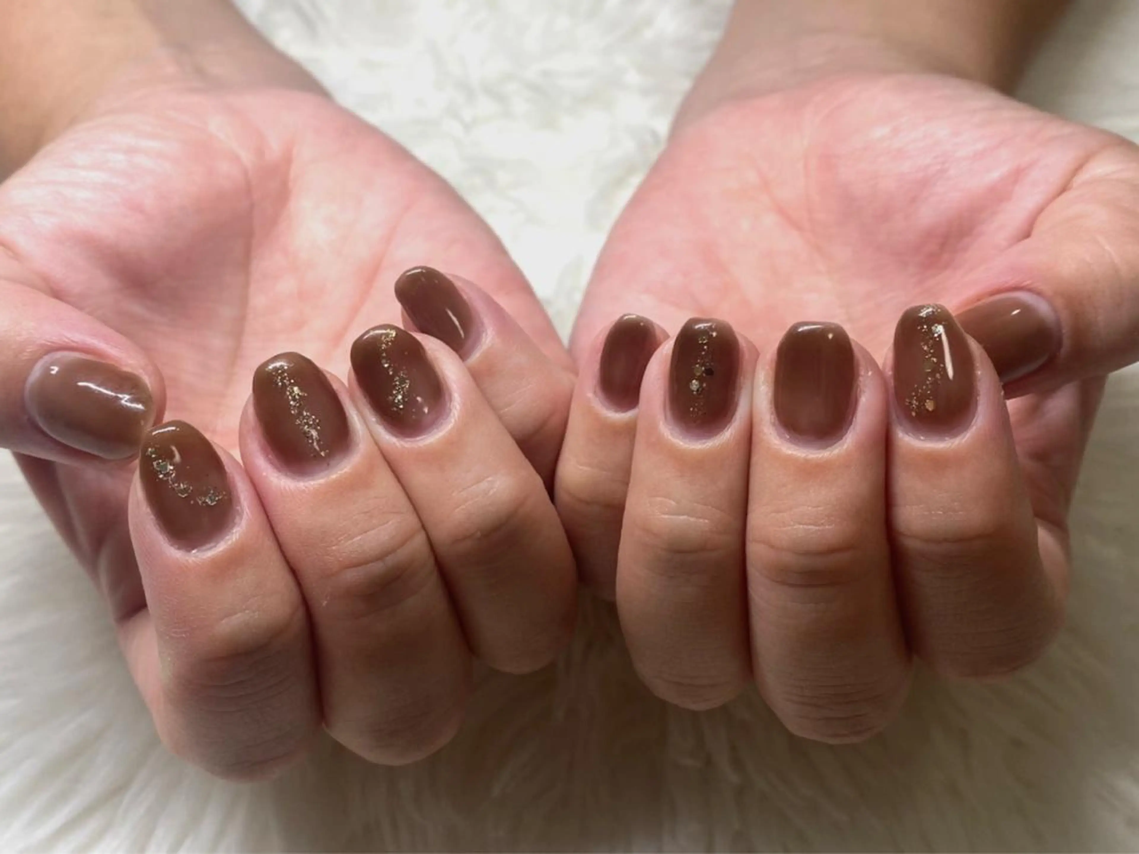 ネイル ブラウン グラデーション オフィスネイル ワンカラーネイル シンプルネイル ViMORE あやのネイルデザイン