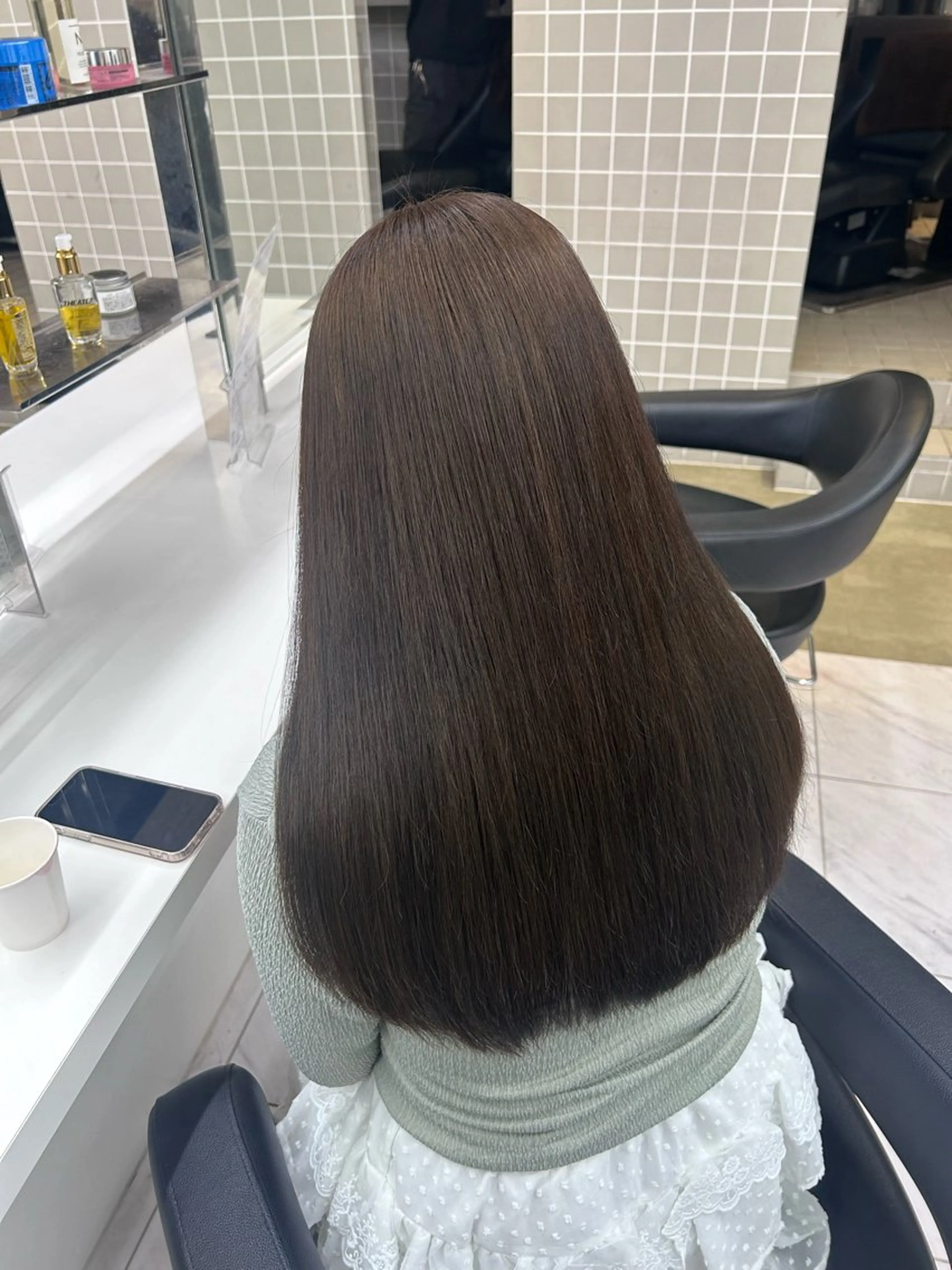 ロング カラー パーマ ヘアアレンジ メンズ キッズ ヘアカラー トリートメント ヘアセット ブリーチなしカラー/ ブラウン/レイヤーのヘアスタイル