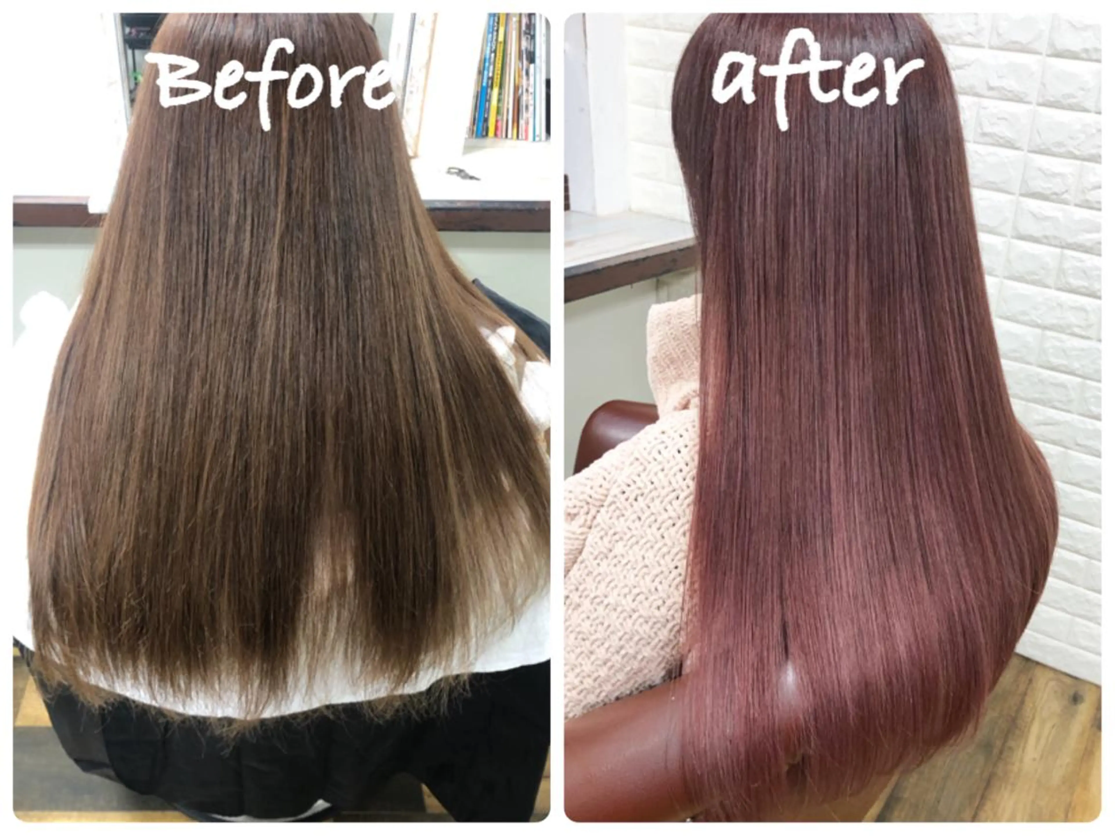 ロング カラー バレイヤージュ ブリーチ ケアブリーチ ピンクカラー レイヤーカット ヘアカラー トリートメント famille ファミーユのヘアスタイル