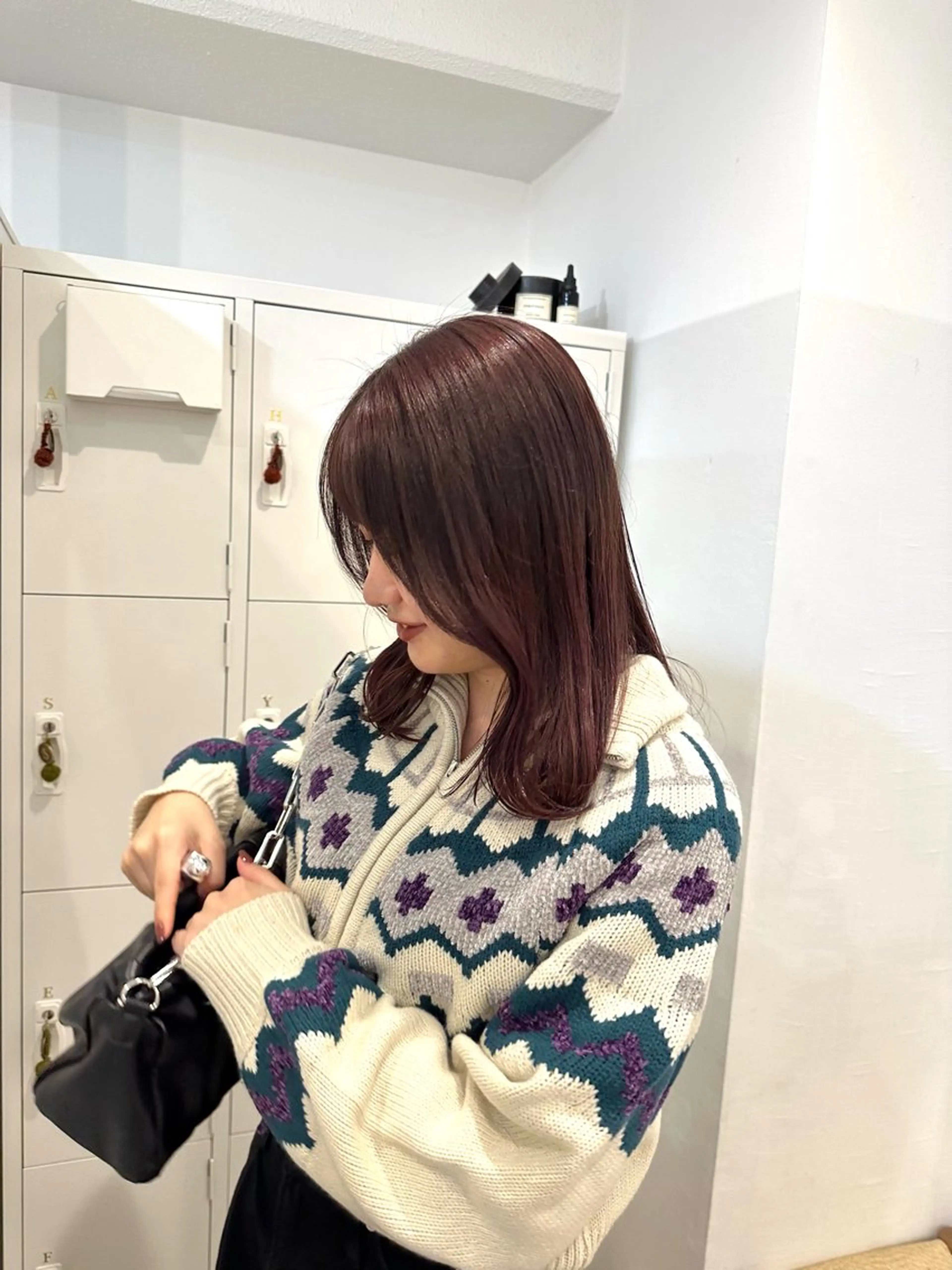 セミロング カラー ピンクカラー カット ヘアカラー 梅田/柔らかカラー/ オオハシ リナコのヘアスタイル