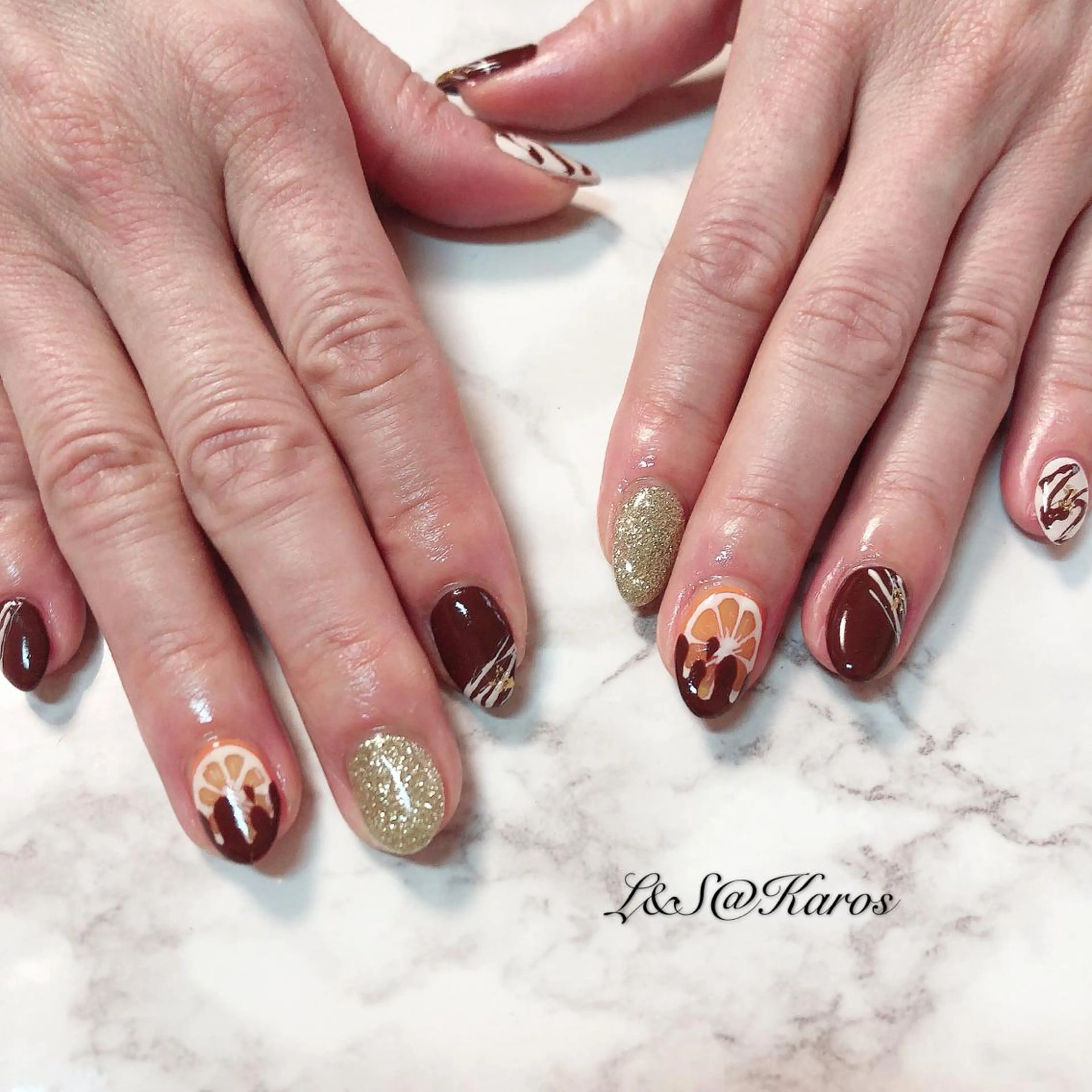 ネイル バレンタイン ハンドネイル L&S@ Karosのネイルデザイン