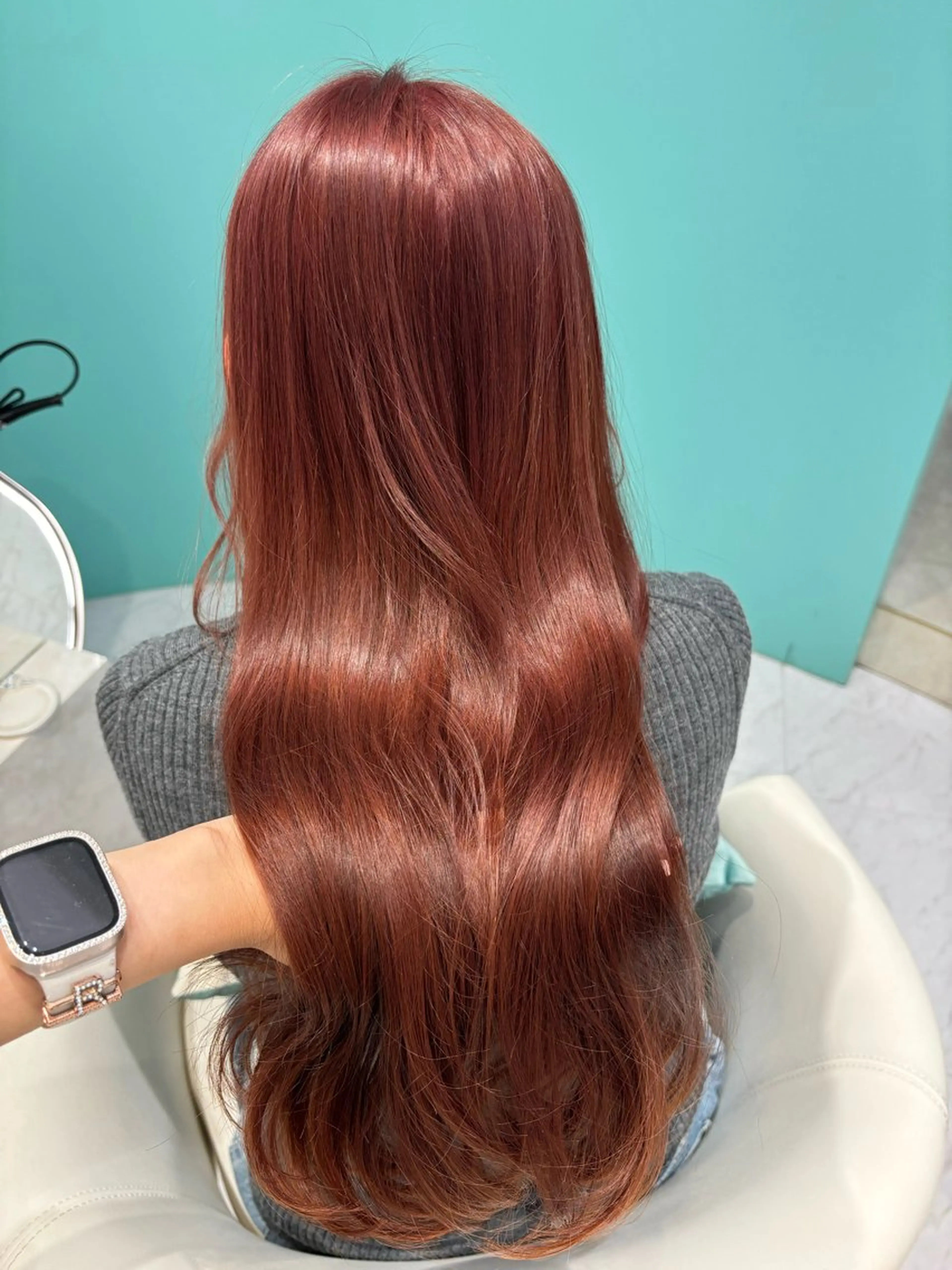 ロング カラー ベージュカラー ブリーチ ブリーチなしカラー ピンクカラー ピンクベージュ 後藤 瑠菜のヘアスタイル