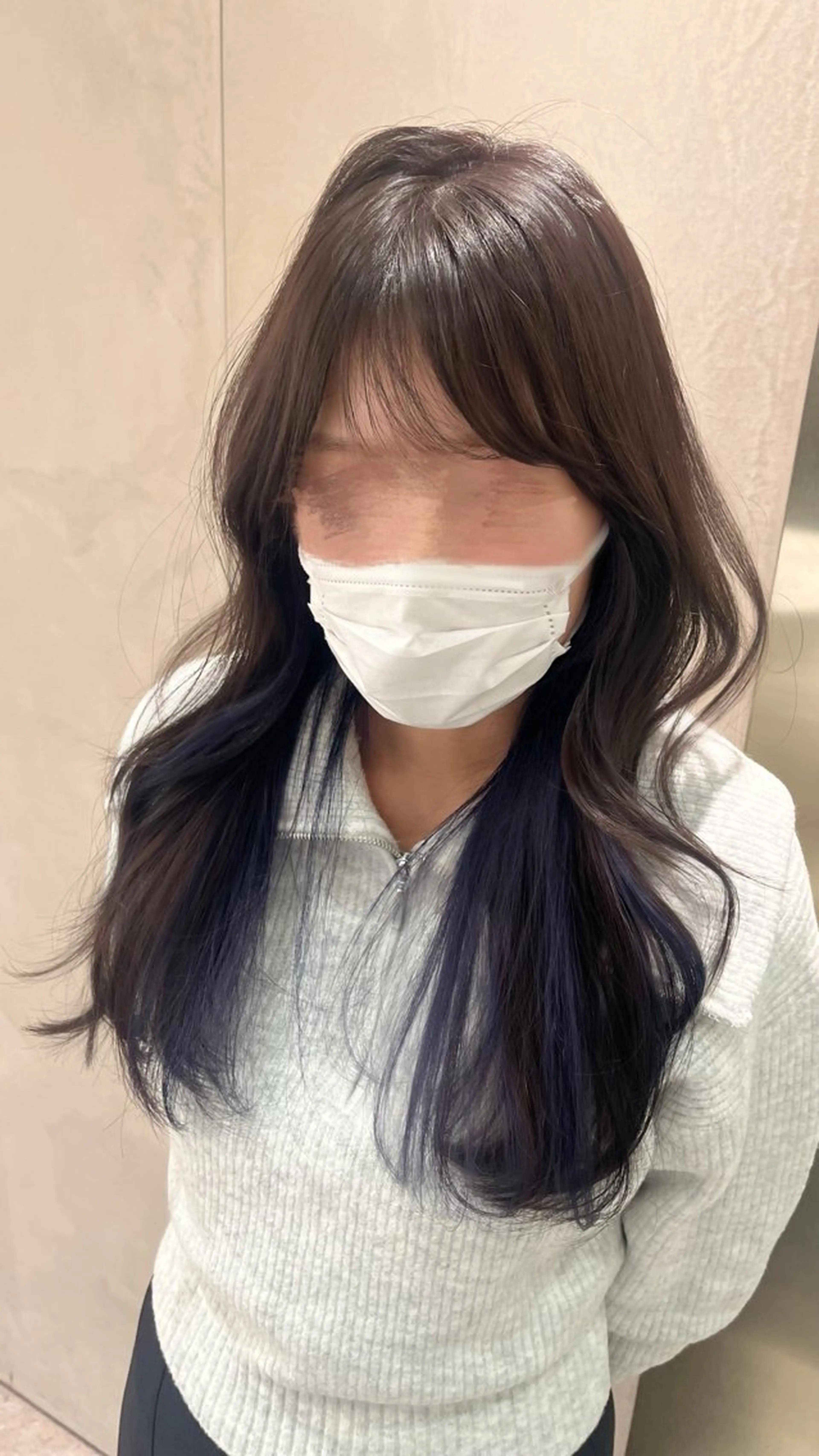 セミロング カット 顔周りカット/ 透明感カラー/ユナのヘアスタイル