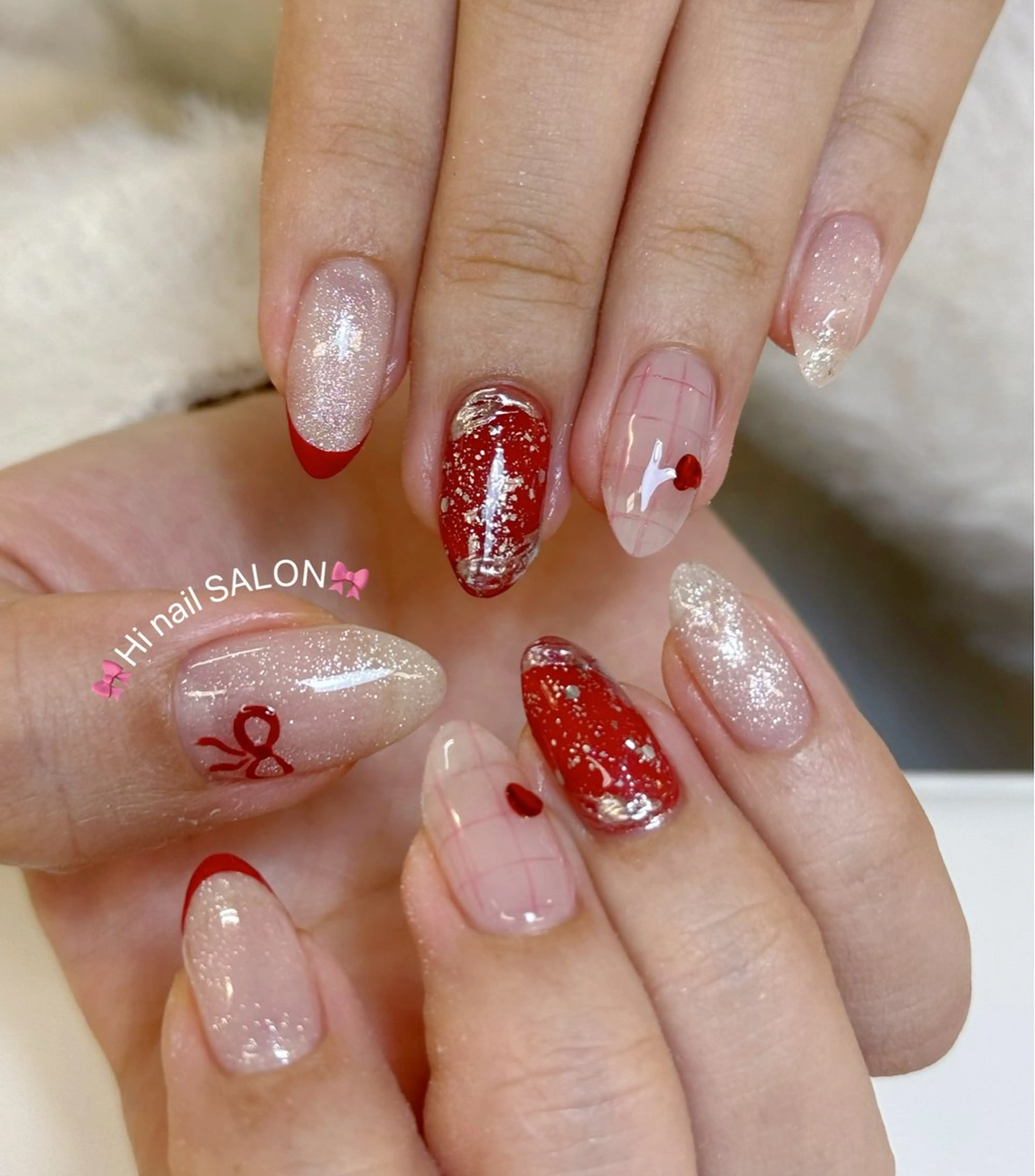 ネイル チークネイル フレンチネイル 韓国ネイル マグネットネイル 持ち込み ハンドネイル Hi nail🎀 池袋kozueのネイルデザイン