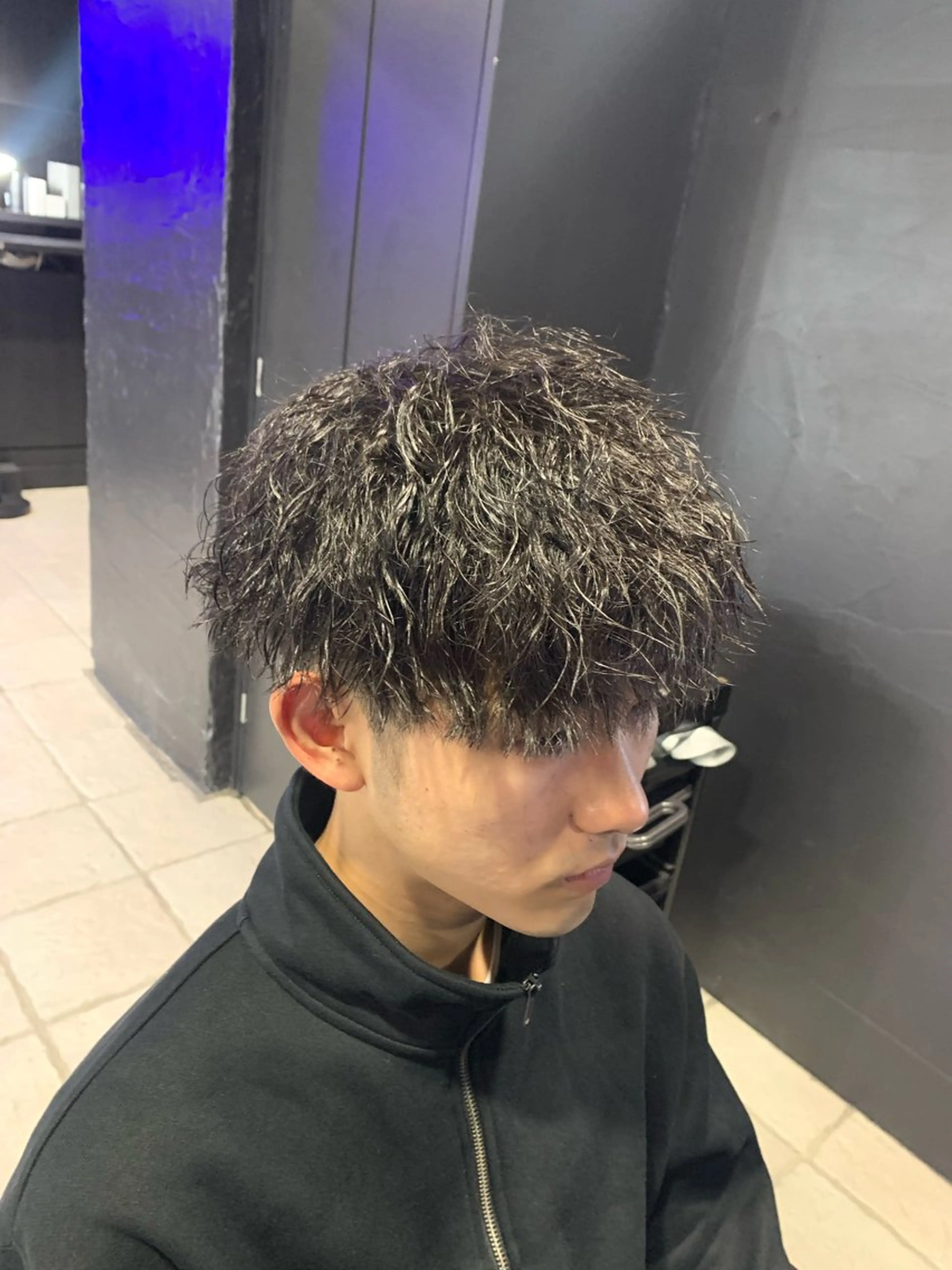 ショート メンズ カット パーマ ヘアセット メンズパーマ/難波/ 心斎橋　室園亮佑のヘアスタイル