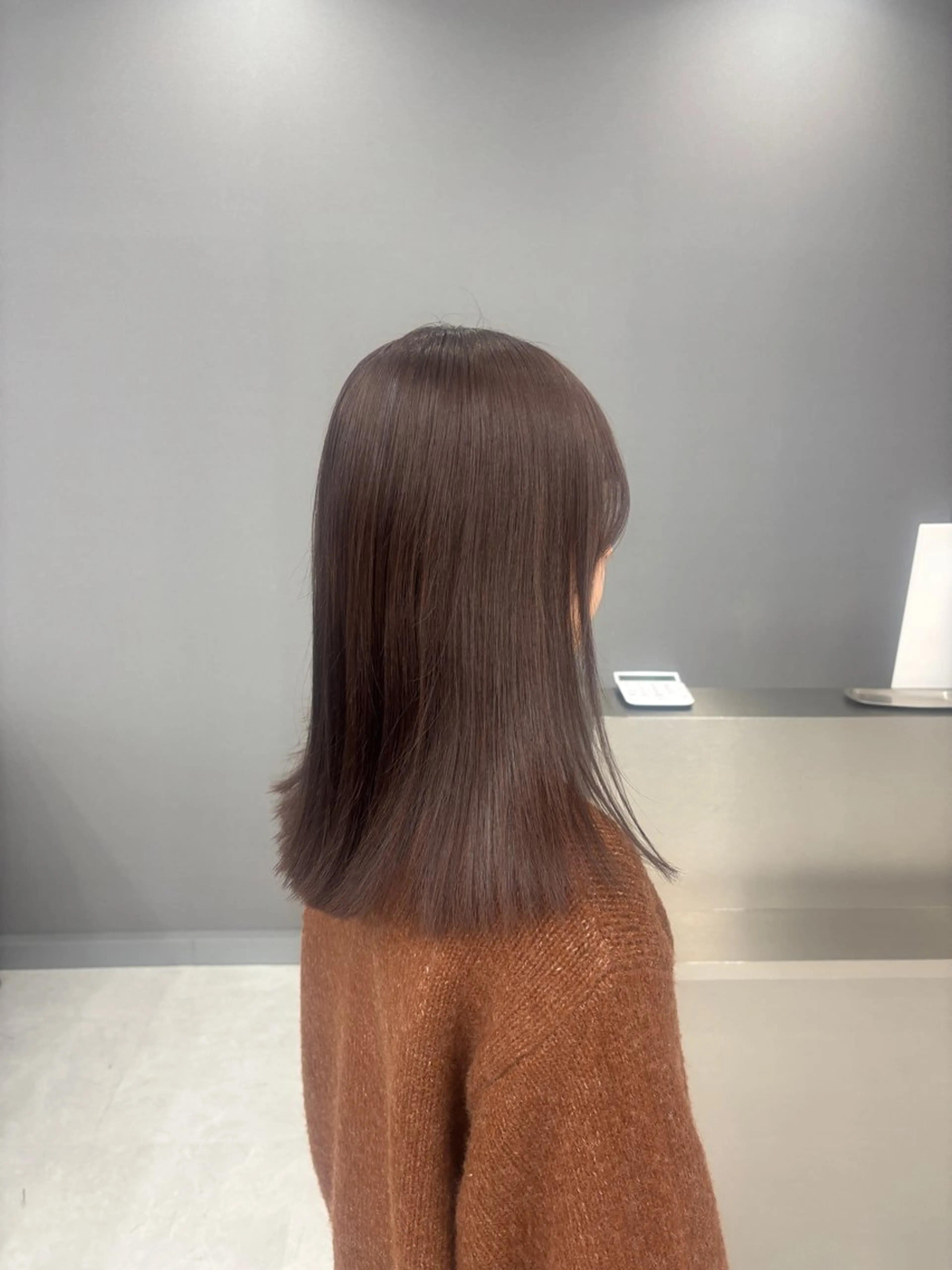 セミロング カラー ヘアカラー トリートメント ハッシュカット/ ミルクティー/ みうのヘアスタイル