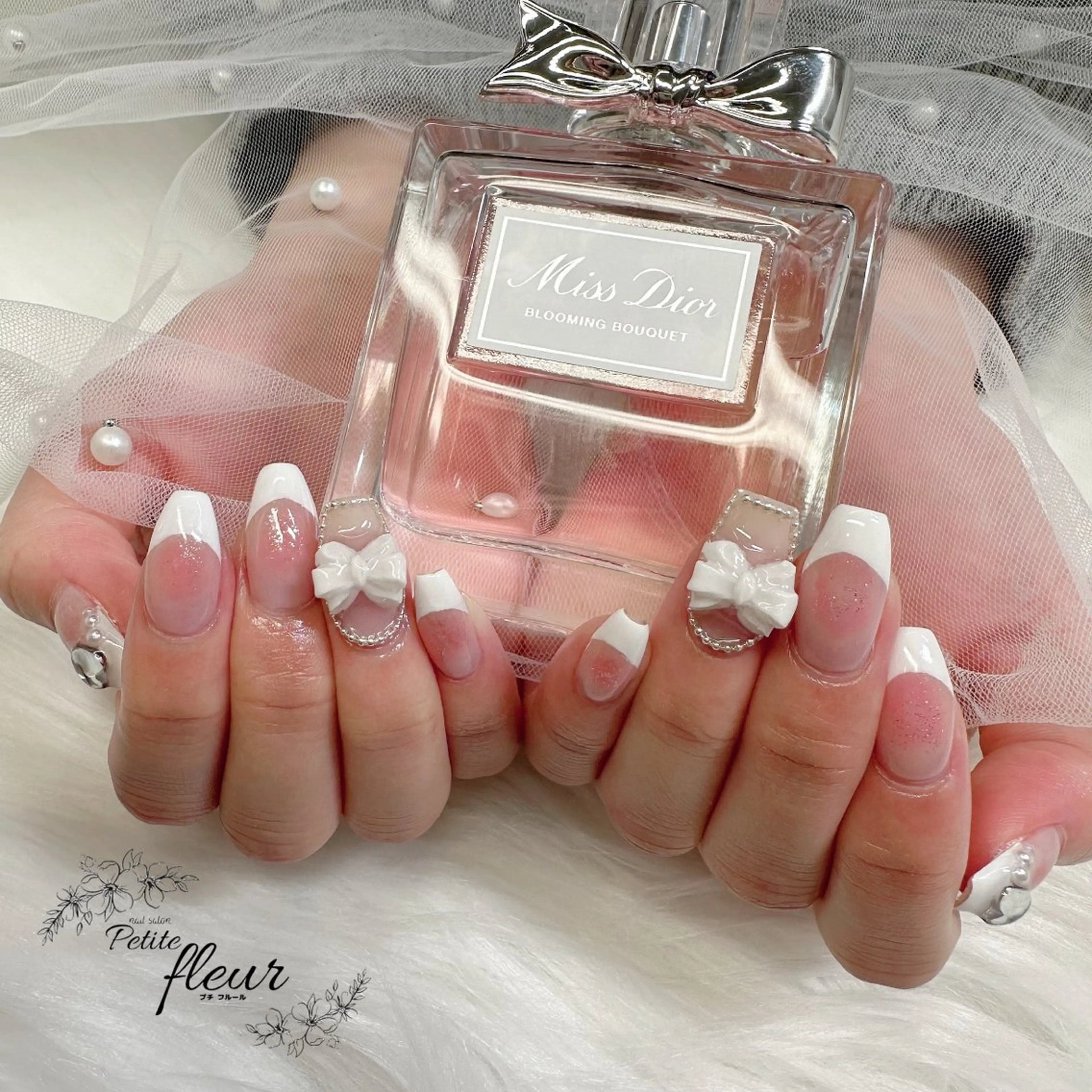 ネイル チークネイル フレンチネイル 持ち込み ❁⃘*。Petite fleur❁⃘*りさのネイルデザイン