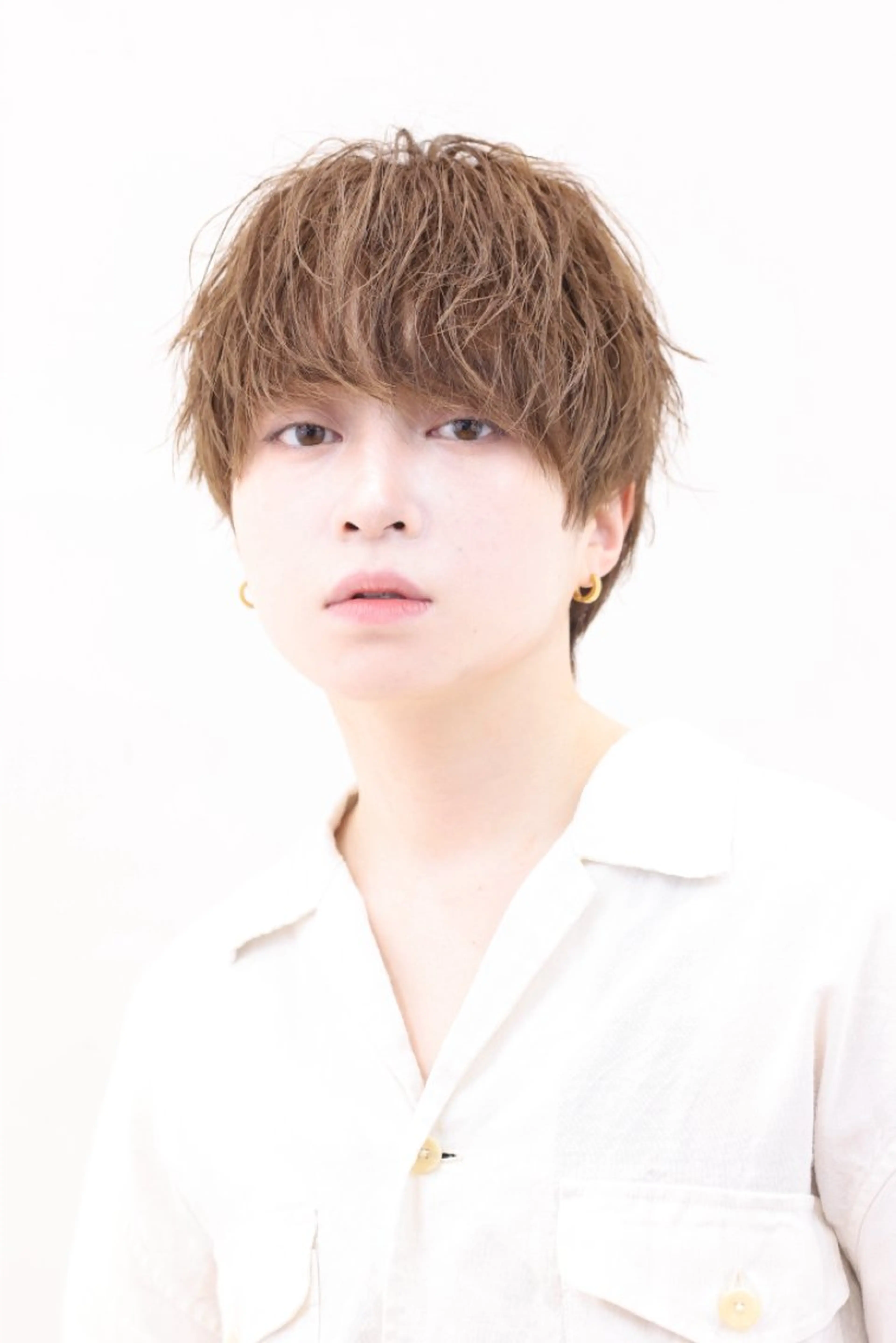 ショート カラー パーマ メンズ 毛流れセンターパート /パーマ/モリオのヘアスタイル