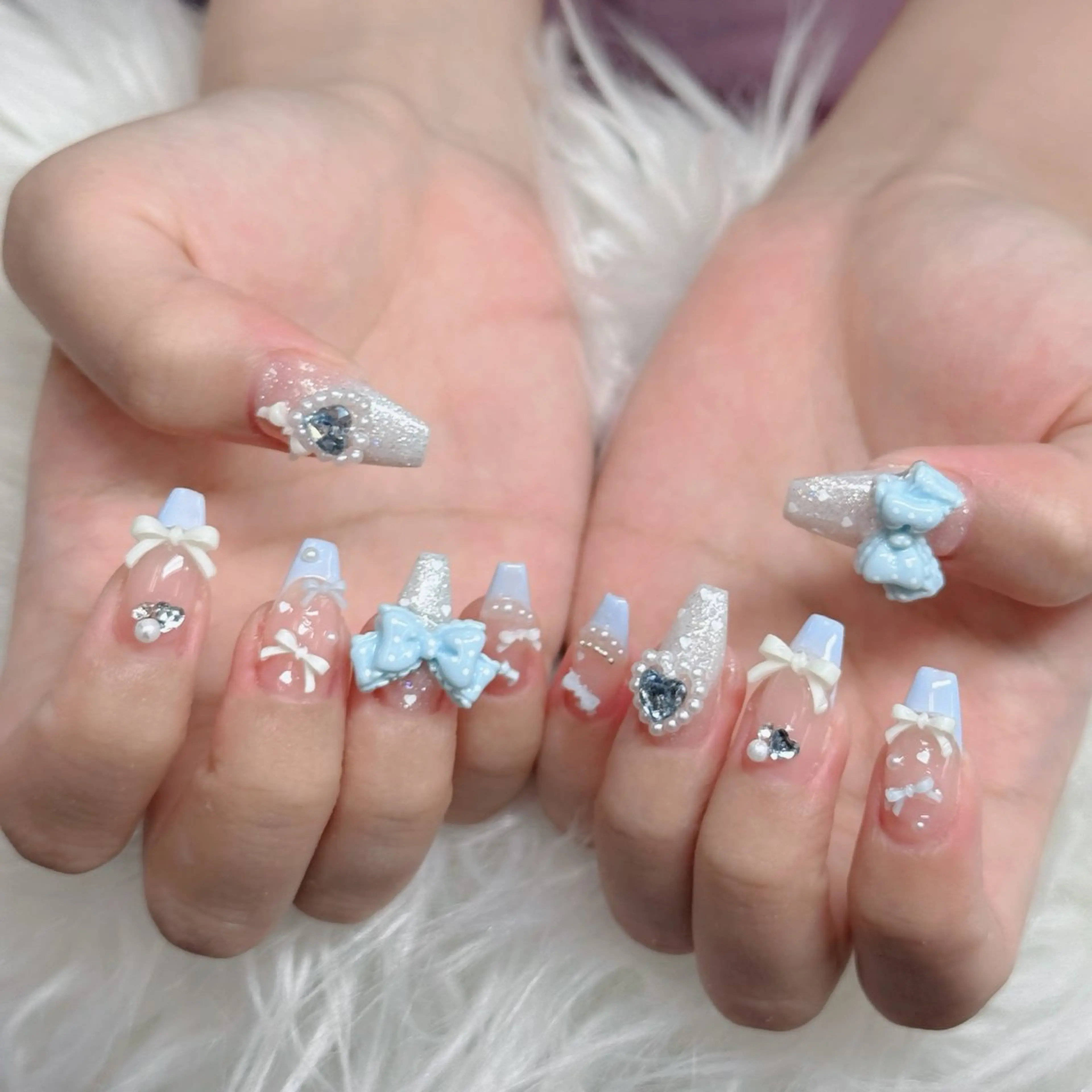ネイル フットネイル フレンチネイル グラデーション 韓国ネイル ロングネイル Hani Nail Salonのネイルデザイン