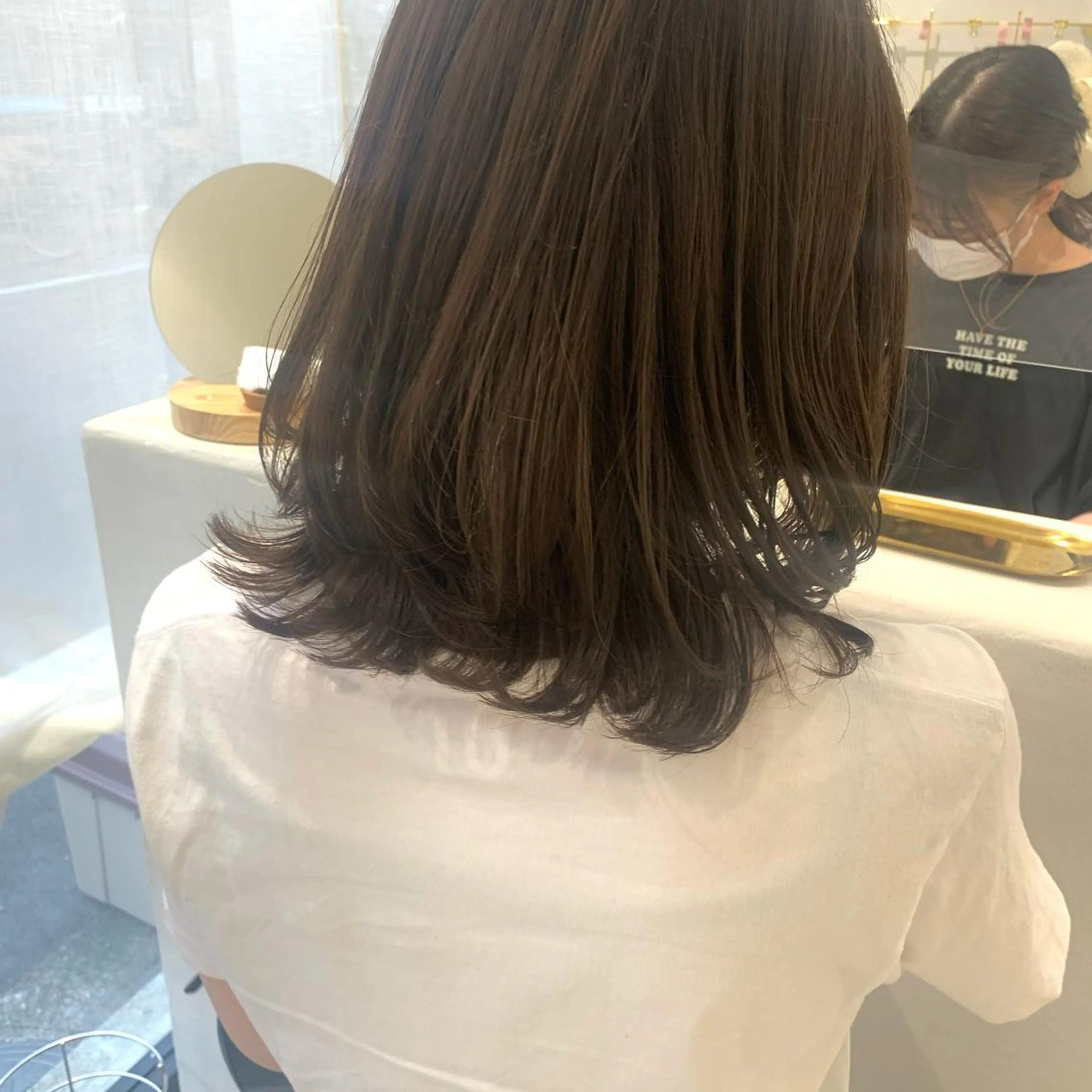 ミディアム カラー ボブ/美髪矯正 /佐藤　奈巳のヘアスタイル