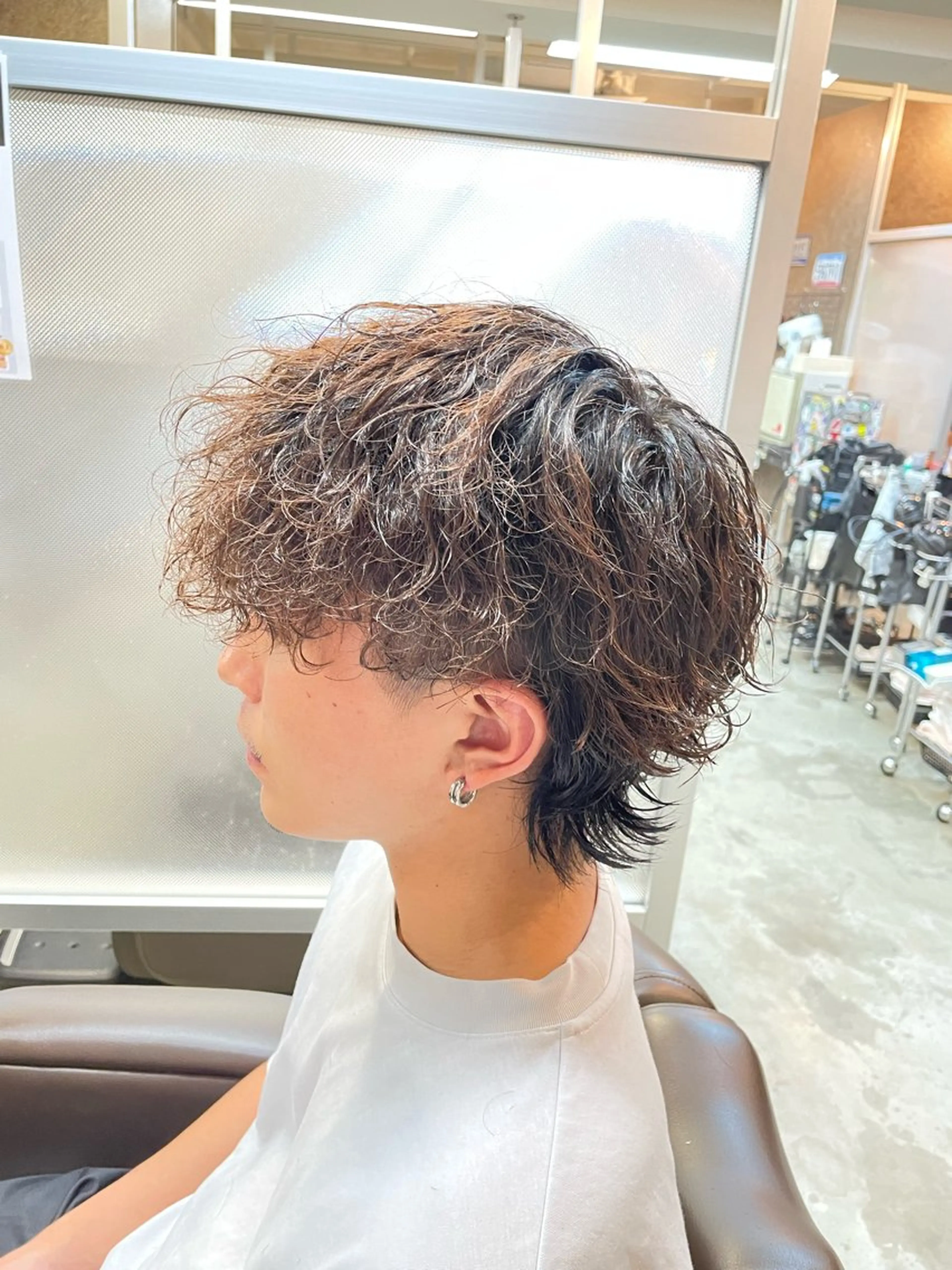 ショート パーマ メンズ メンズパーマ特化 カバヤマ　リョウのヘアスタイル