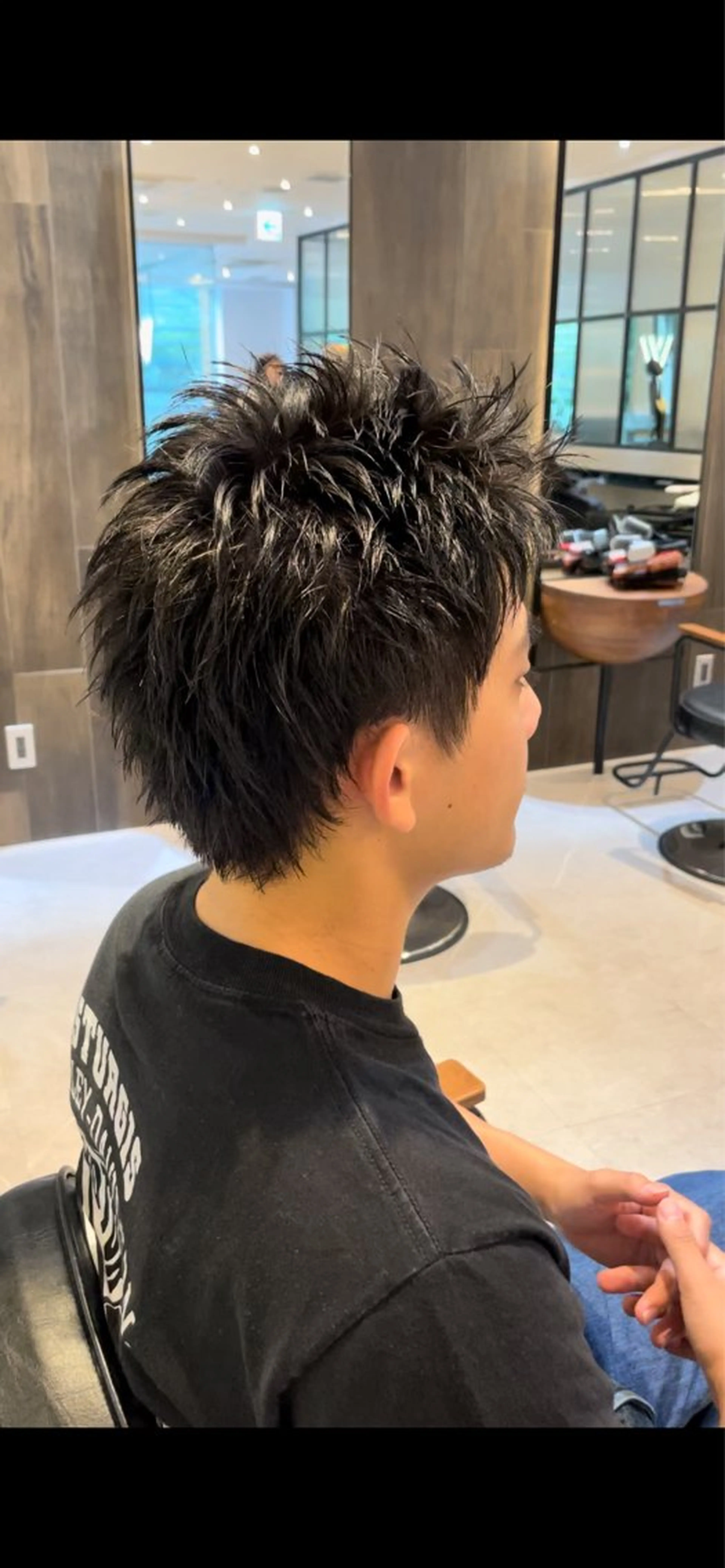 メンズ スパイキーショート 刈り上げ カット トリートメント オリーブカラー🫒/ ハッシュカット/みゆのヘアスタイル