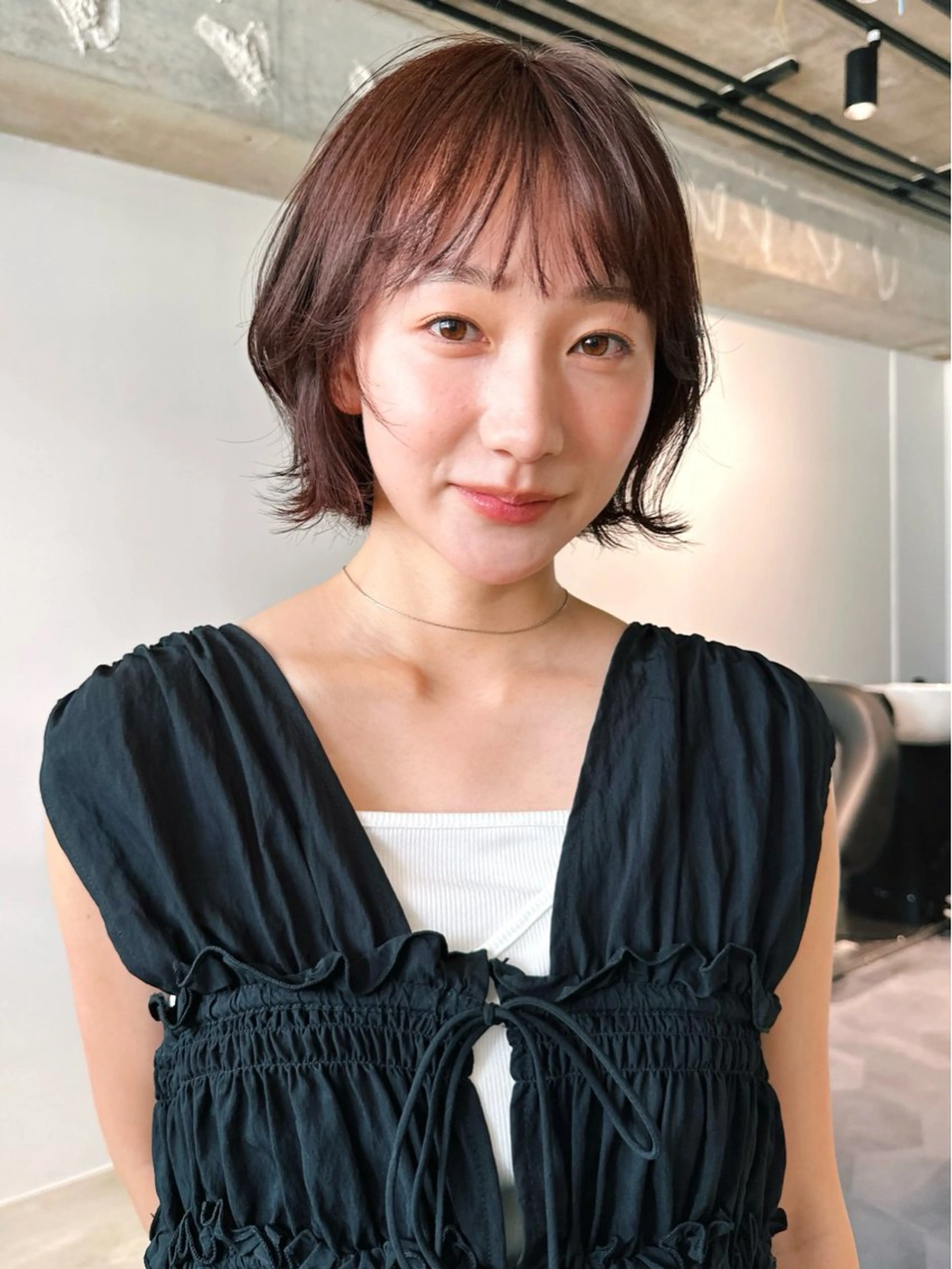 ショート カラー パーマ 🫧小顔×似合わせ× 透明感カラー🫧のヘアスタイル