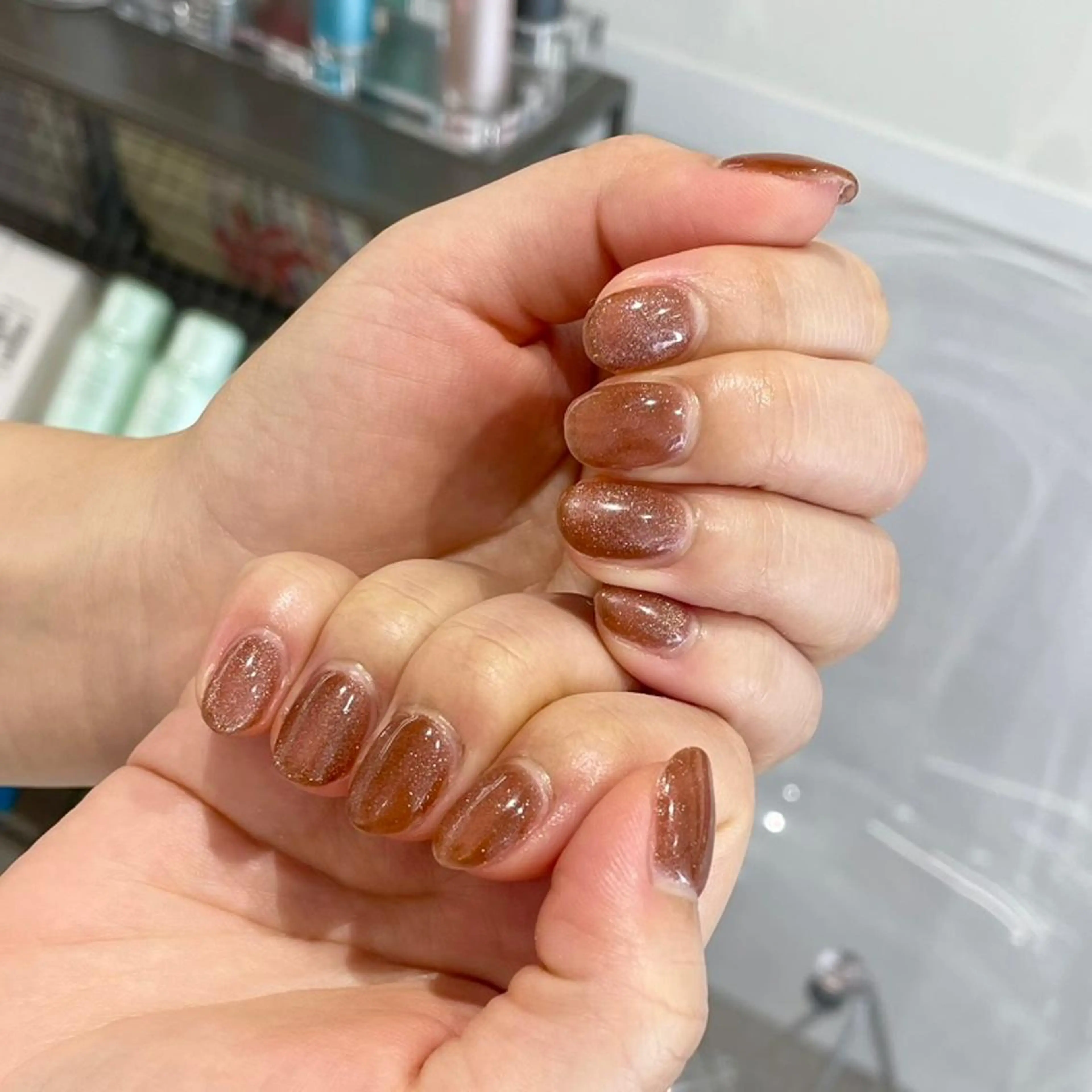 ミディアム カラー パーマ ヘアアレンジ メンズ キッズ ネイル マツエク・マツパ アイブロウ マグネットネイル mona/ ストレートスタイル✨のヘアスタイル