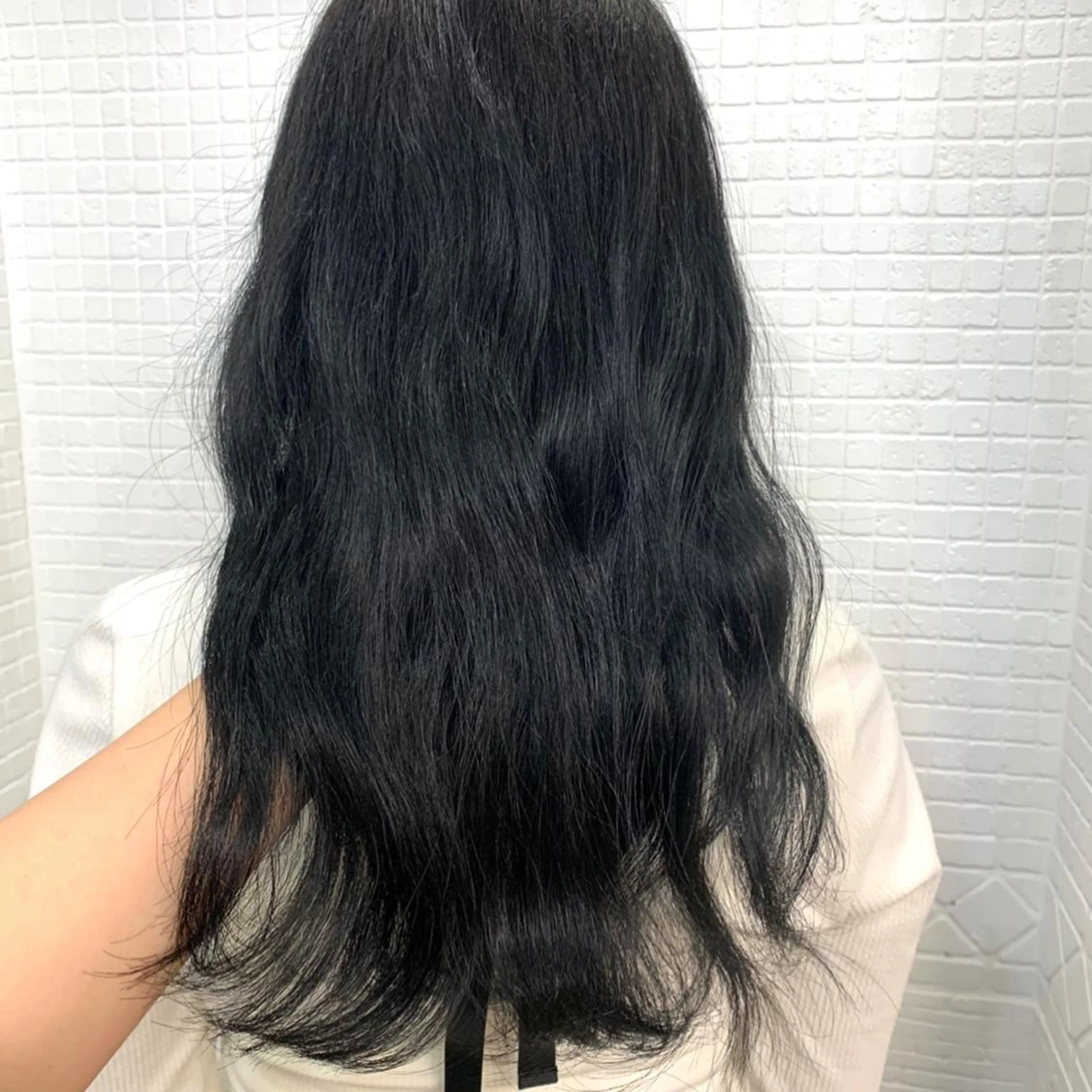 ロング カラー 黒髪 ブルーカラー ブルーブラック ♡ RIRIAのマツエク・マツパデザイン