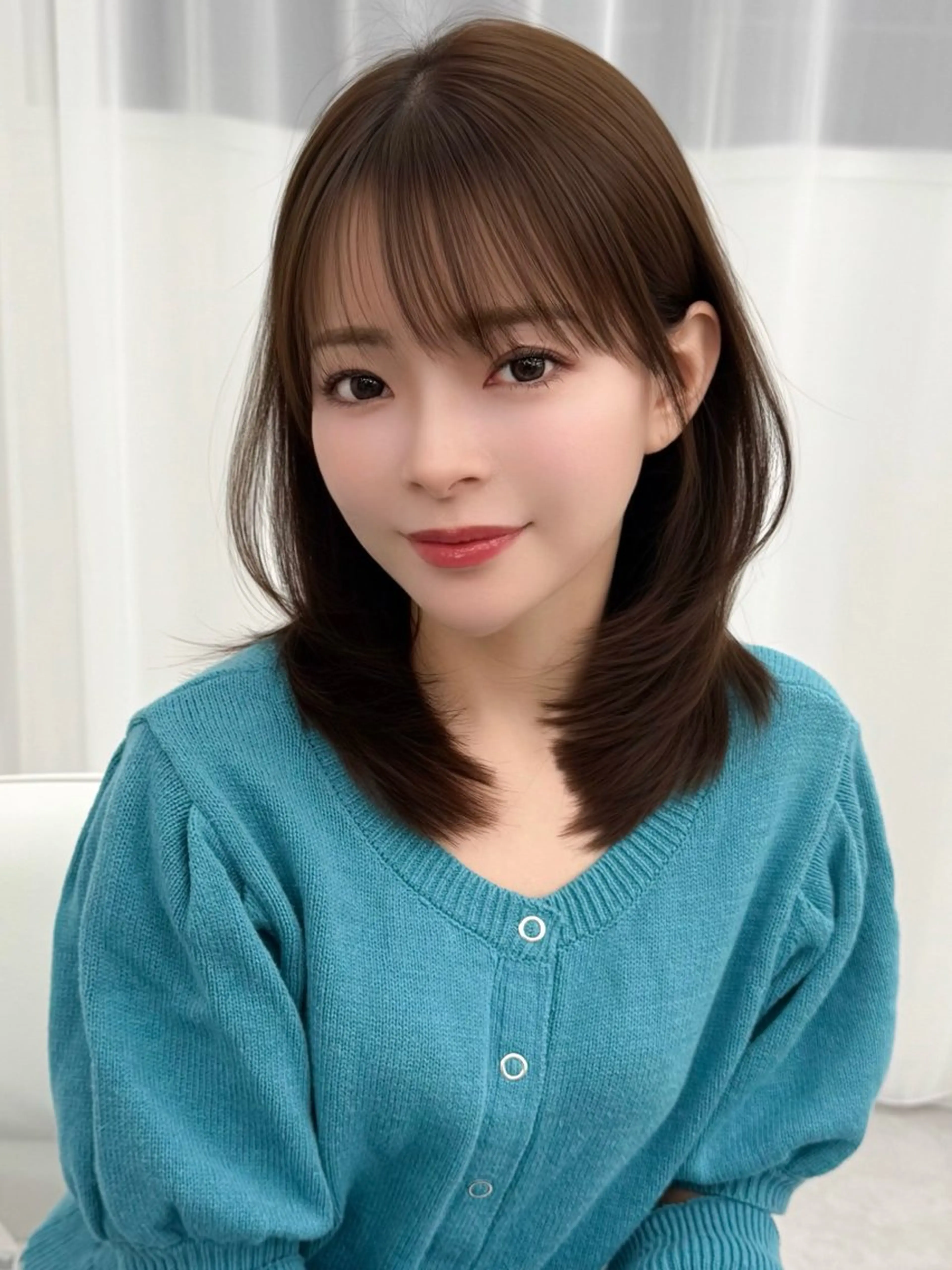 ミディアム カラー ヘアアレンジ カット ヘアカラー トリートメント 顔周り&ミディアム 特化/池袋/kokiのヘアスタイル