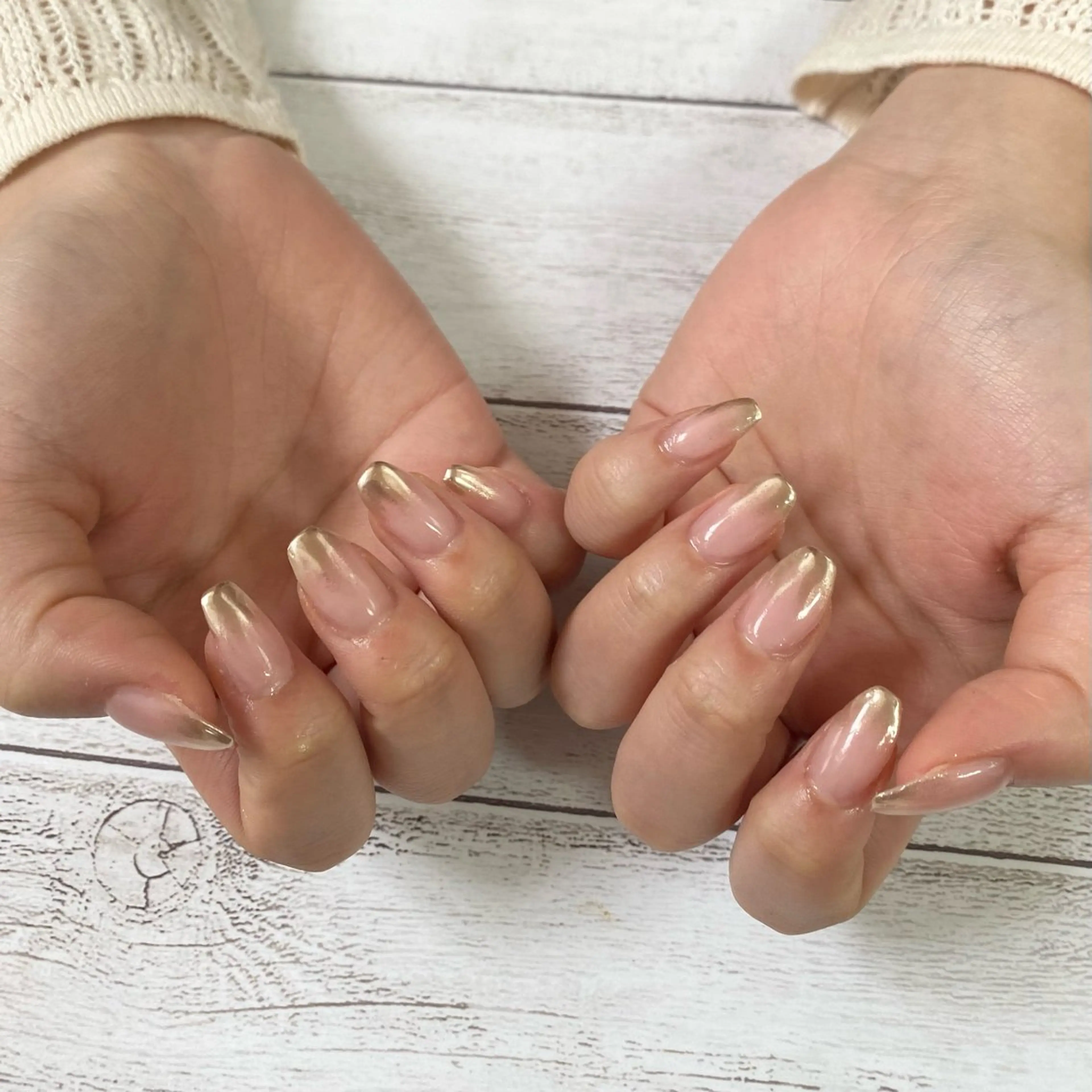 ネイル グラデーション ミラーネイル ハンドネイル nail salon muuのネイルデザイン