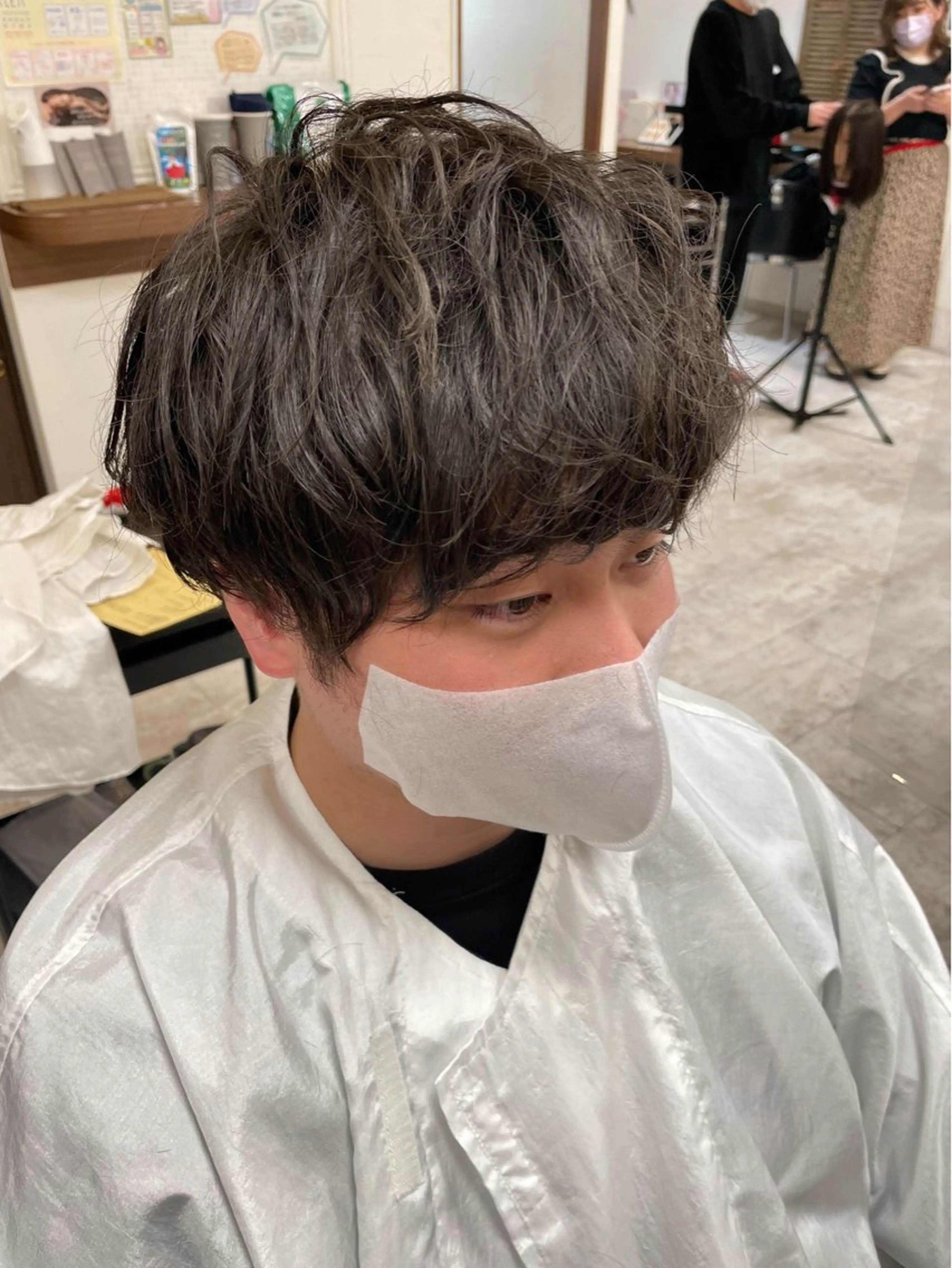 ミディアム パーマ ミディアムパーマ カット パーマ 山下 亮介のヘアスタイル