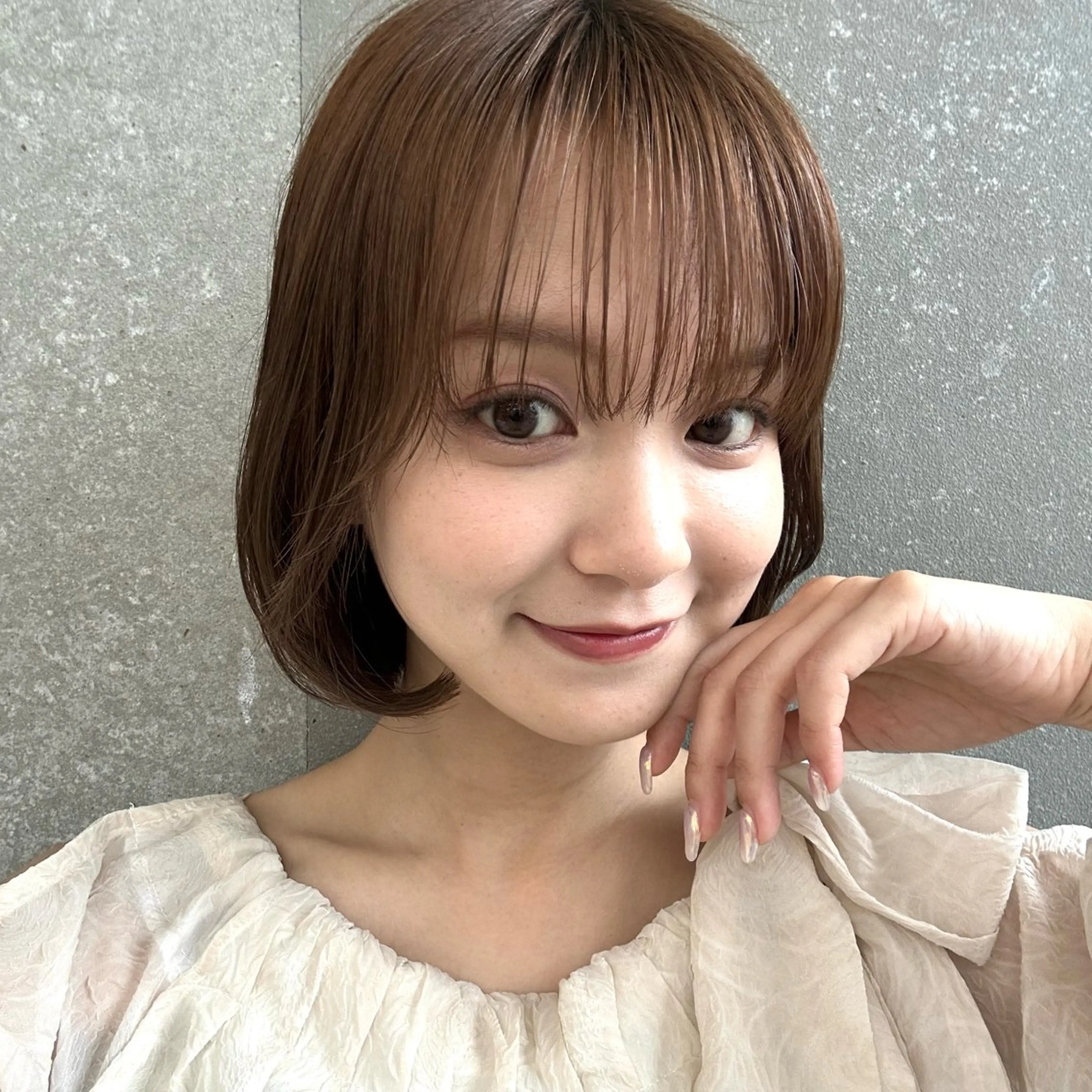 ミディアム カラー 透明感カラー タンバルモリ カット ヘアカラー トリートメント ボブ/くびれボブ/ 髪質改善/Ru-kaのヘアスタイル