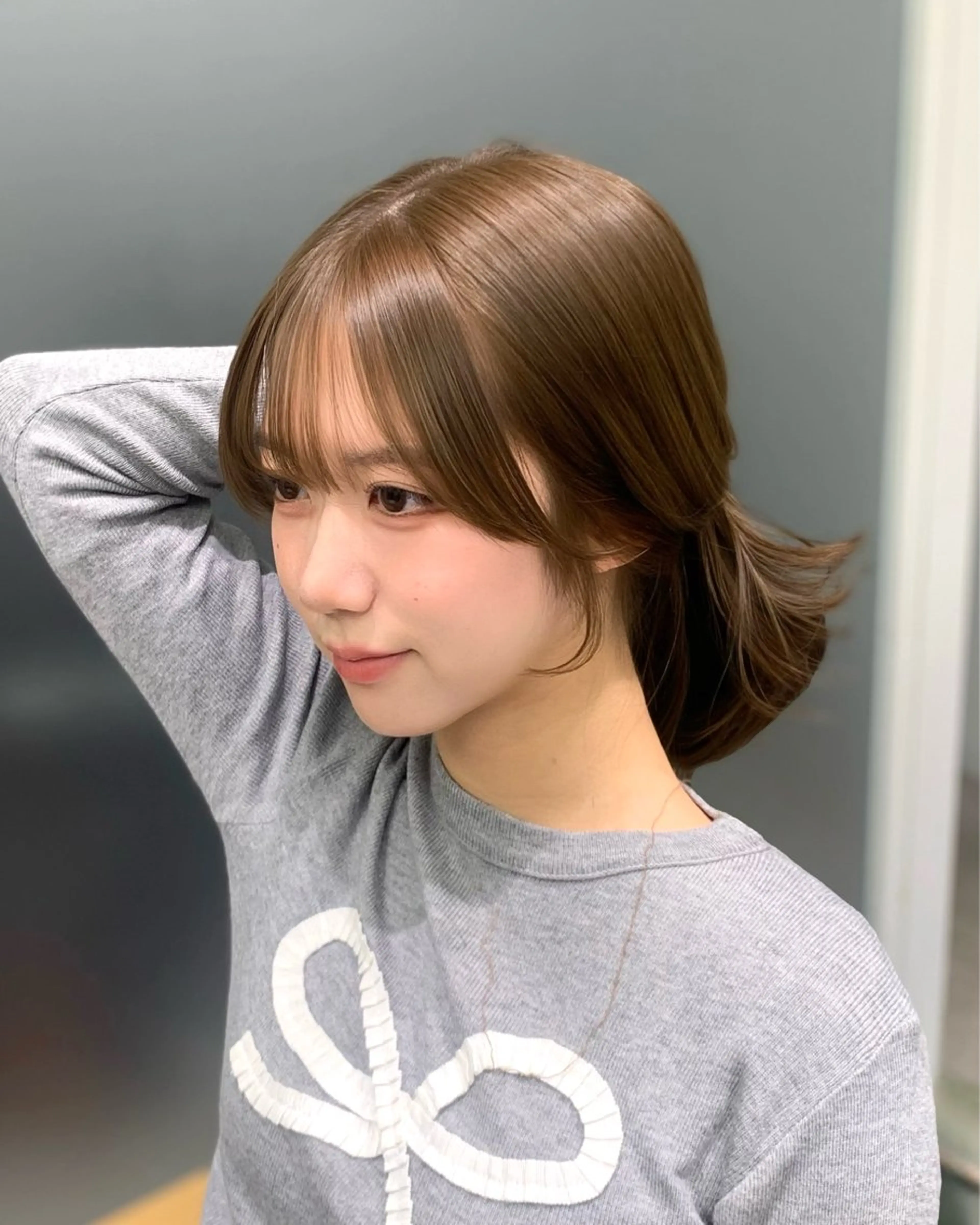 セミロング カット ヘアカラー トリートメント 🎀韓国風顔周り× 透明感/梅田/アリサのヘアスタイル