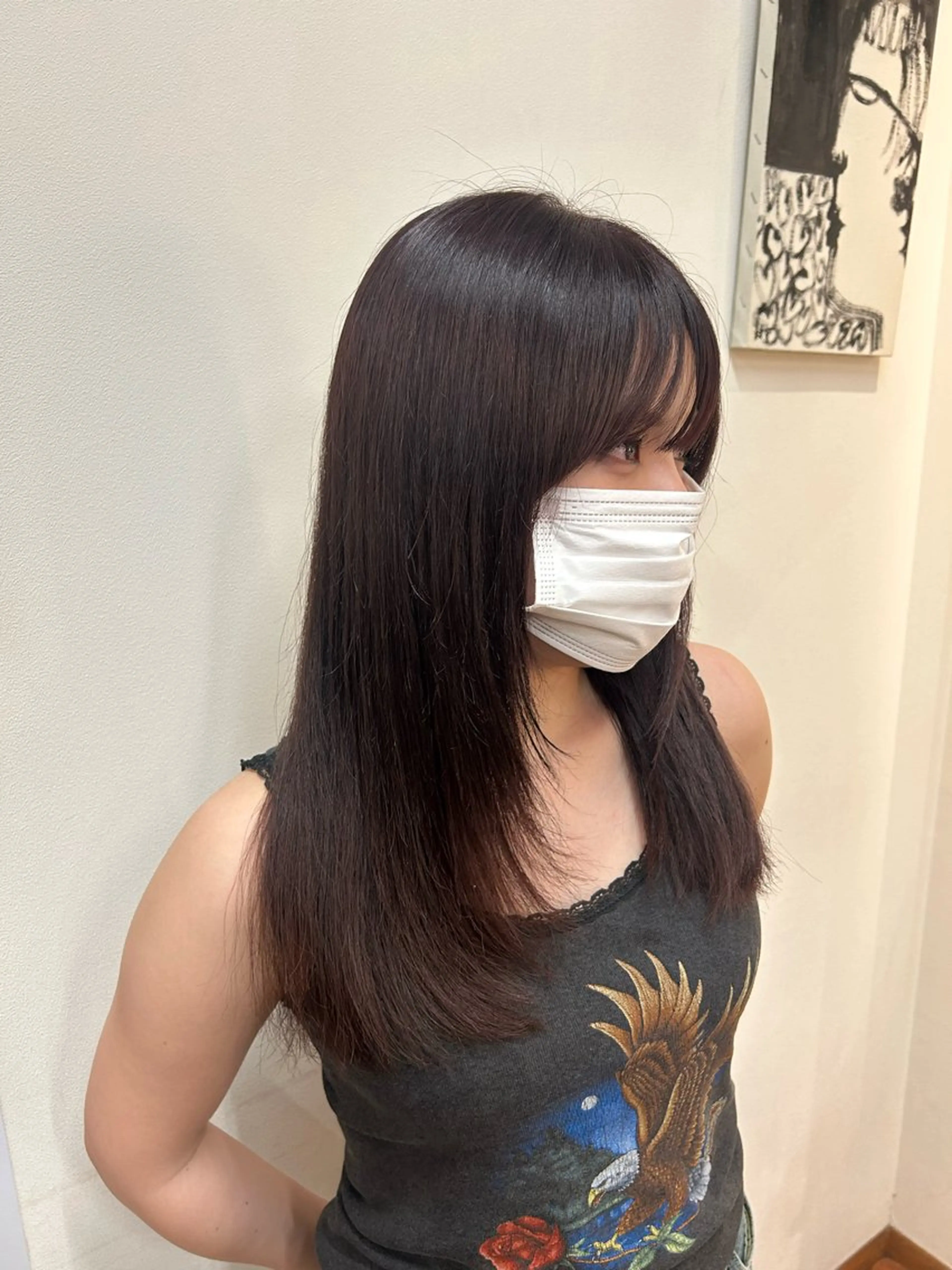 セミロング カラー ボルドーカラー ブラウンカラー ヘアカラー トリートメント 天神/ハイトーン/艶 カラー/Miharuのヘアスタイル