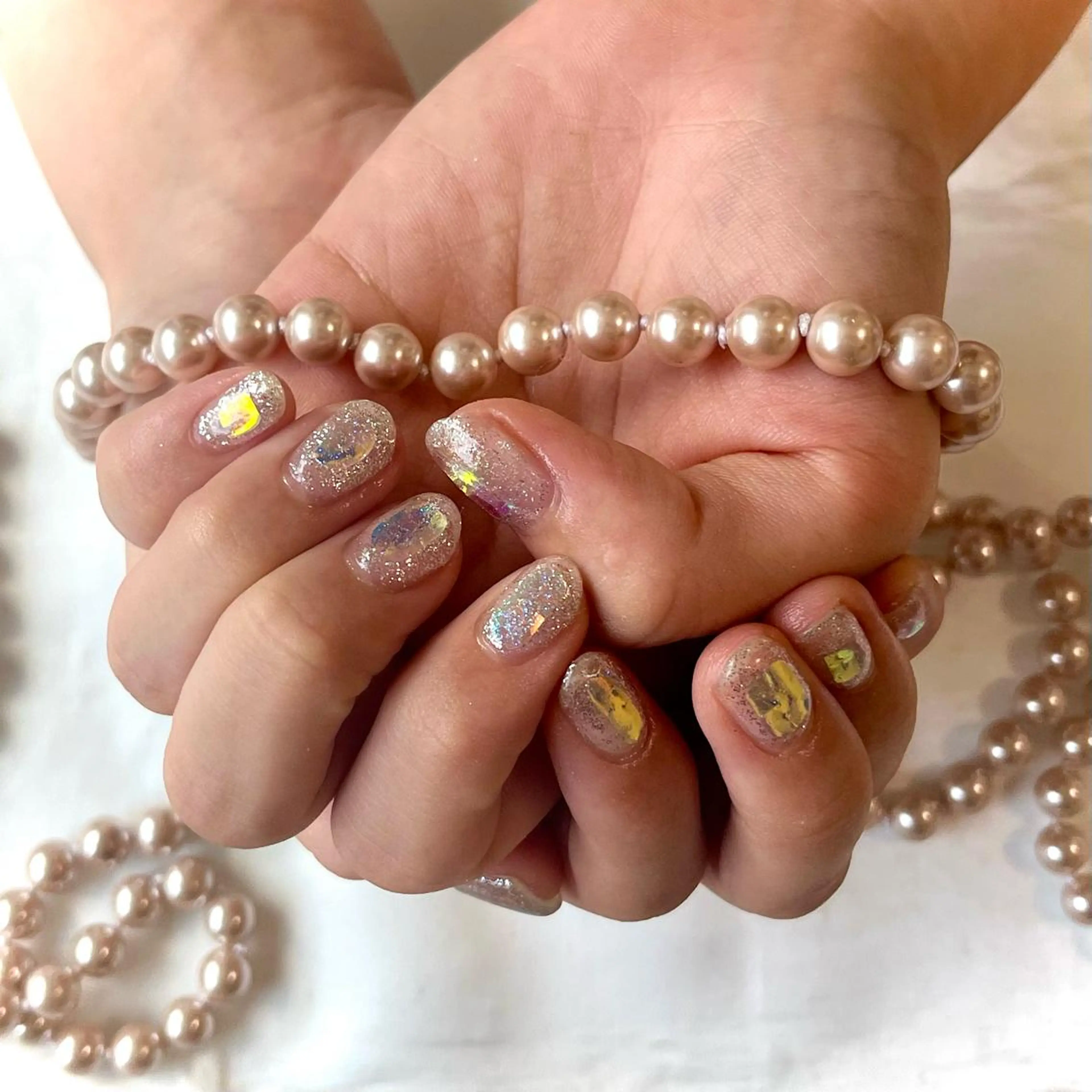 ネイル オーロラネイル 韓国ネイル ラメ(グリッター) ワンカラーネイル 韓国ネイル💠 Tomoのネイルデザイン