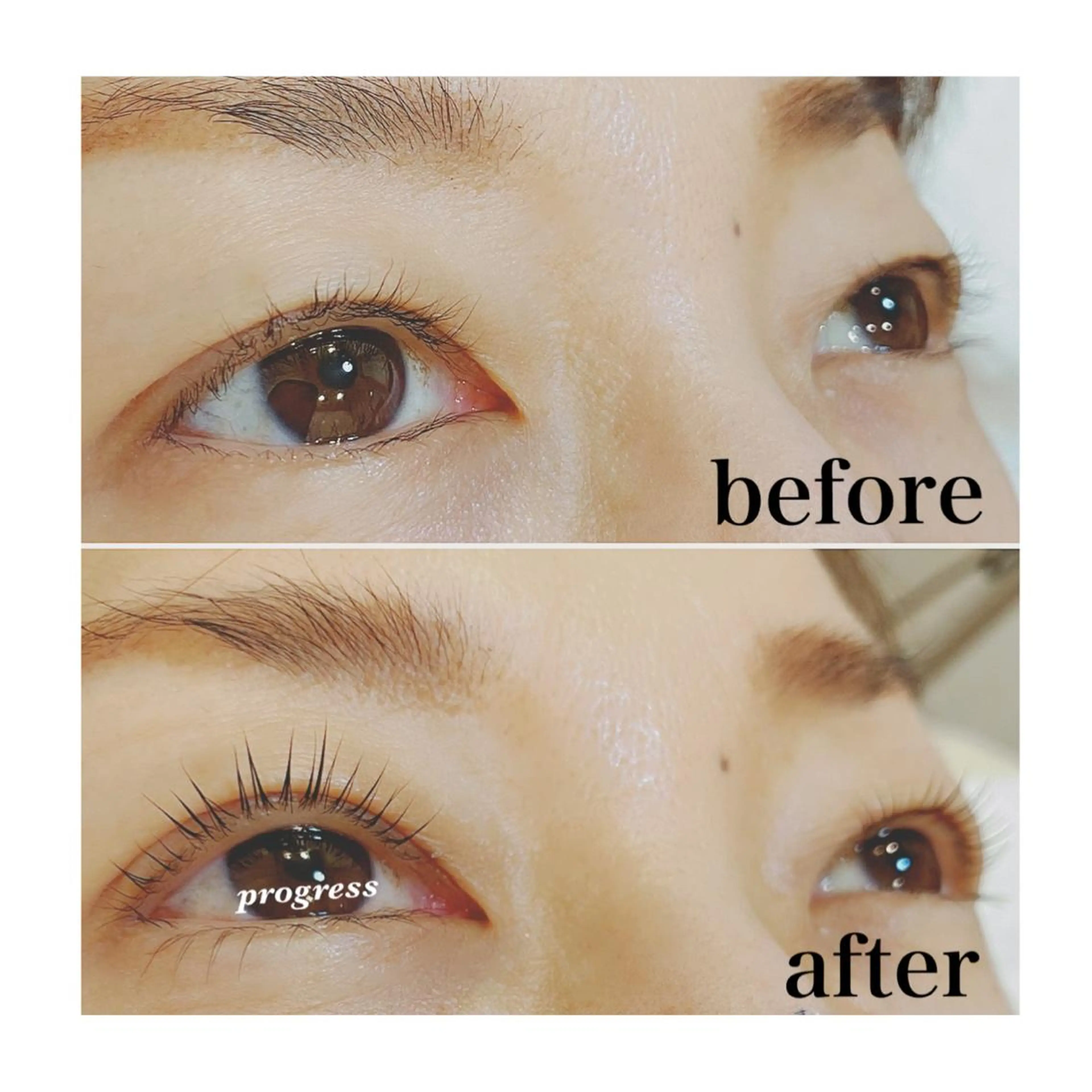 マツエク・マツパ カラーマツエク フラットラッシュ まつげパーマ セーブル 一重×まつ毛パーマ progress つくばのマツエク・マツパデザイン