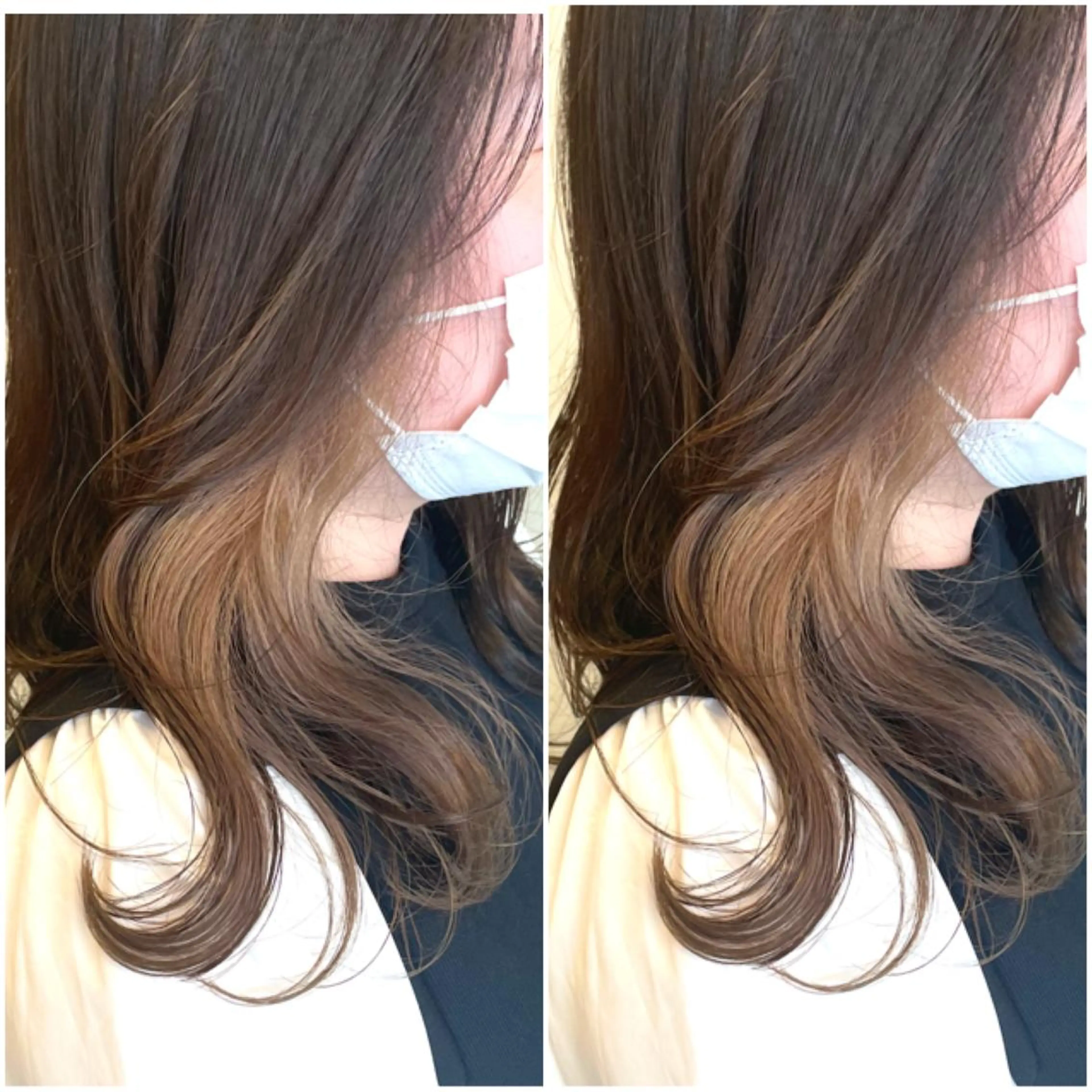 セミロング カラー 心斎橋/ブリーチなし 髪質改善/レイヤーのヘアスタイル