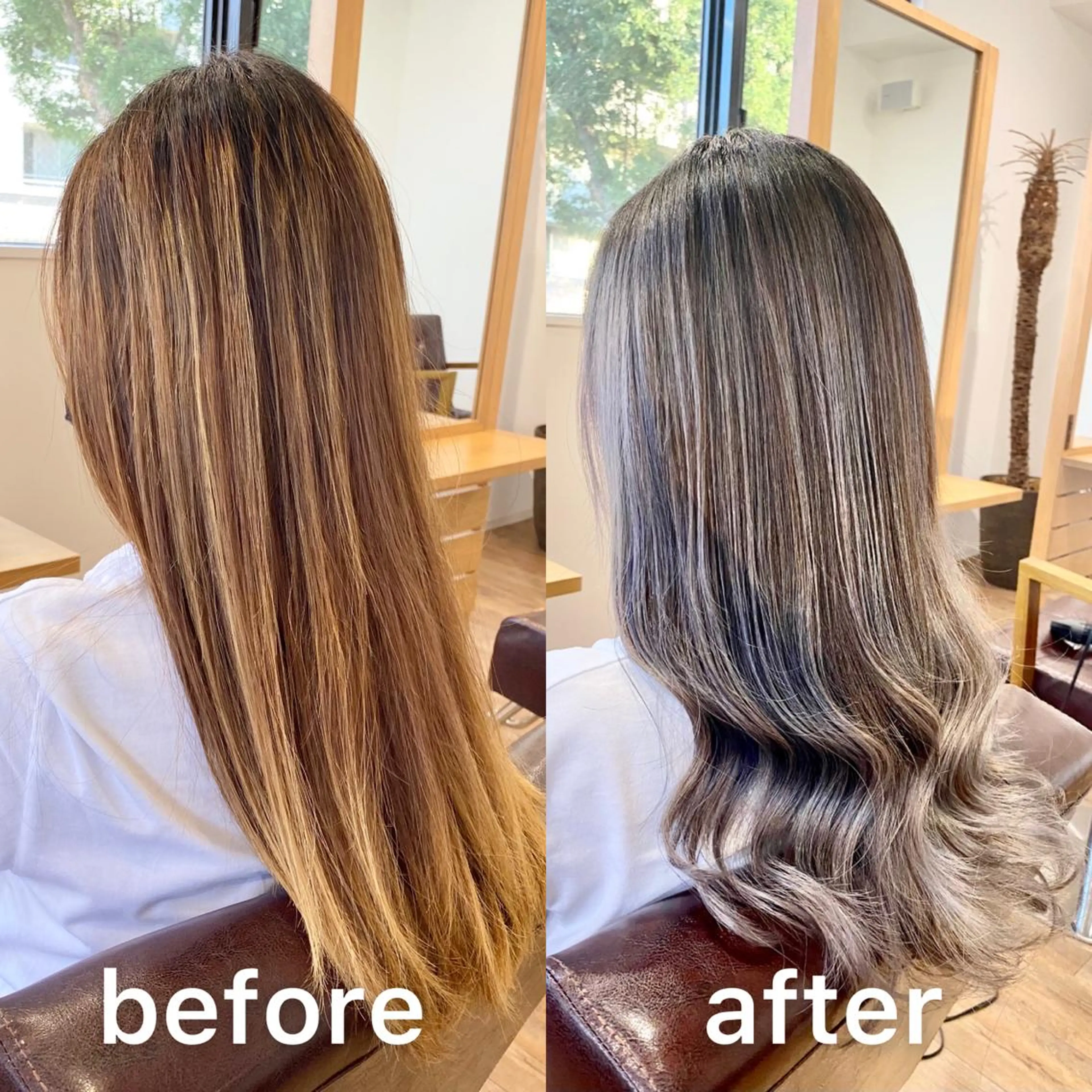 セミロング カラー バレイヤージュ ブリーチ グラデーションカラー ハイライトカラー シルバー カット ヘアカラー 髪質改善特化KIZU /艶髪研究(京都)のヘアスタイル