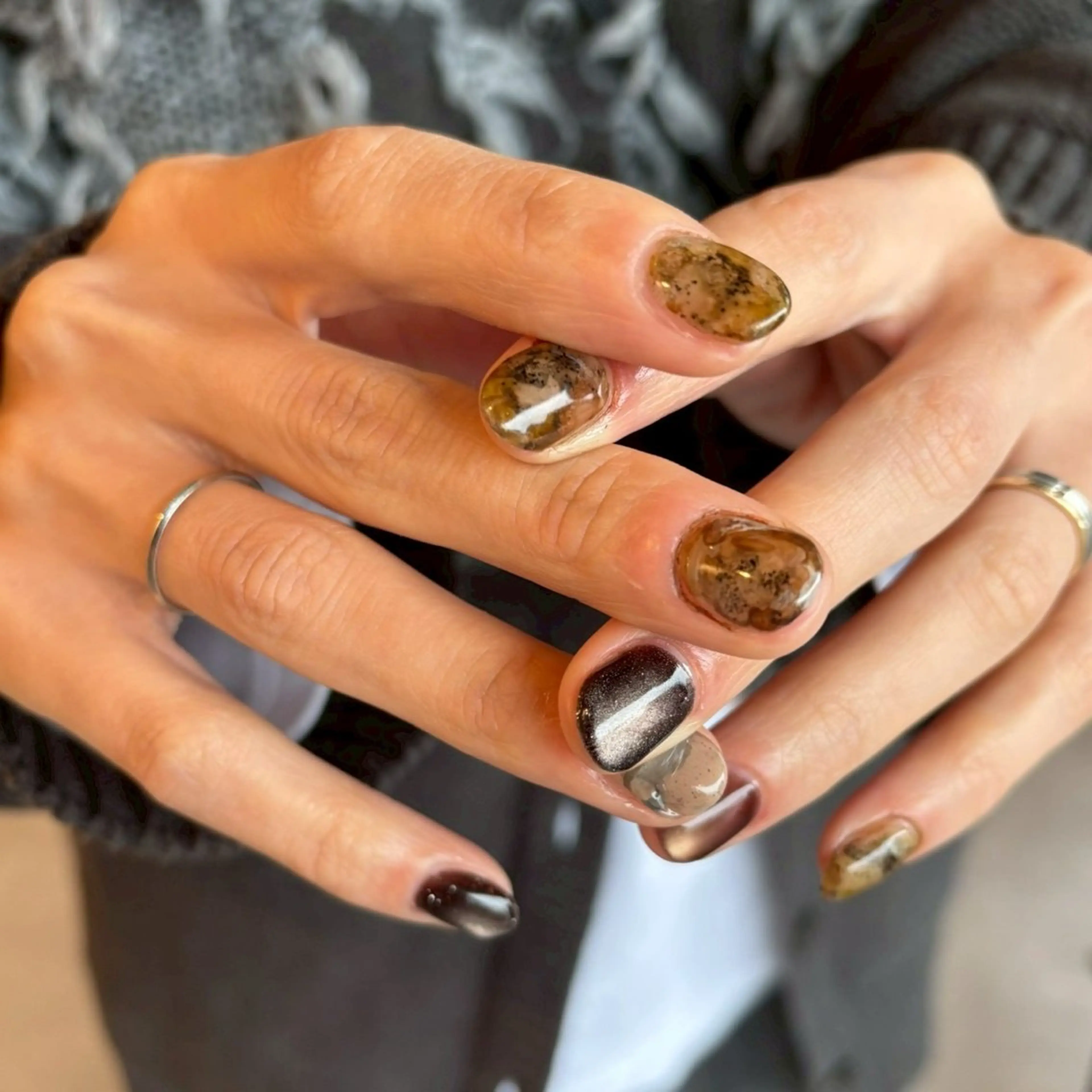 ネイル マグネットネイル ニュアンスネイル Rihka所属・nailsalon Rihkaのネイルデザイン