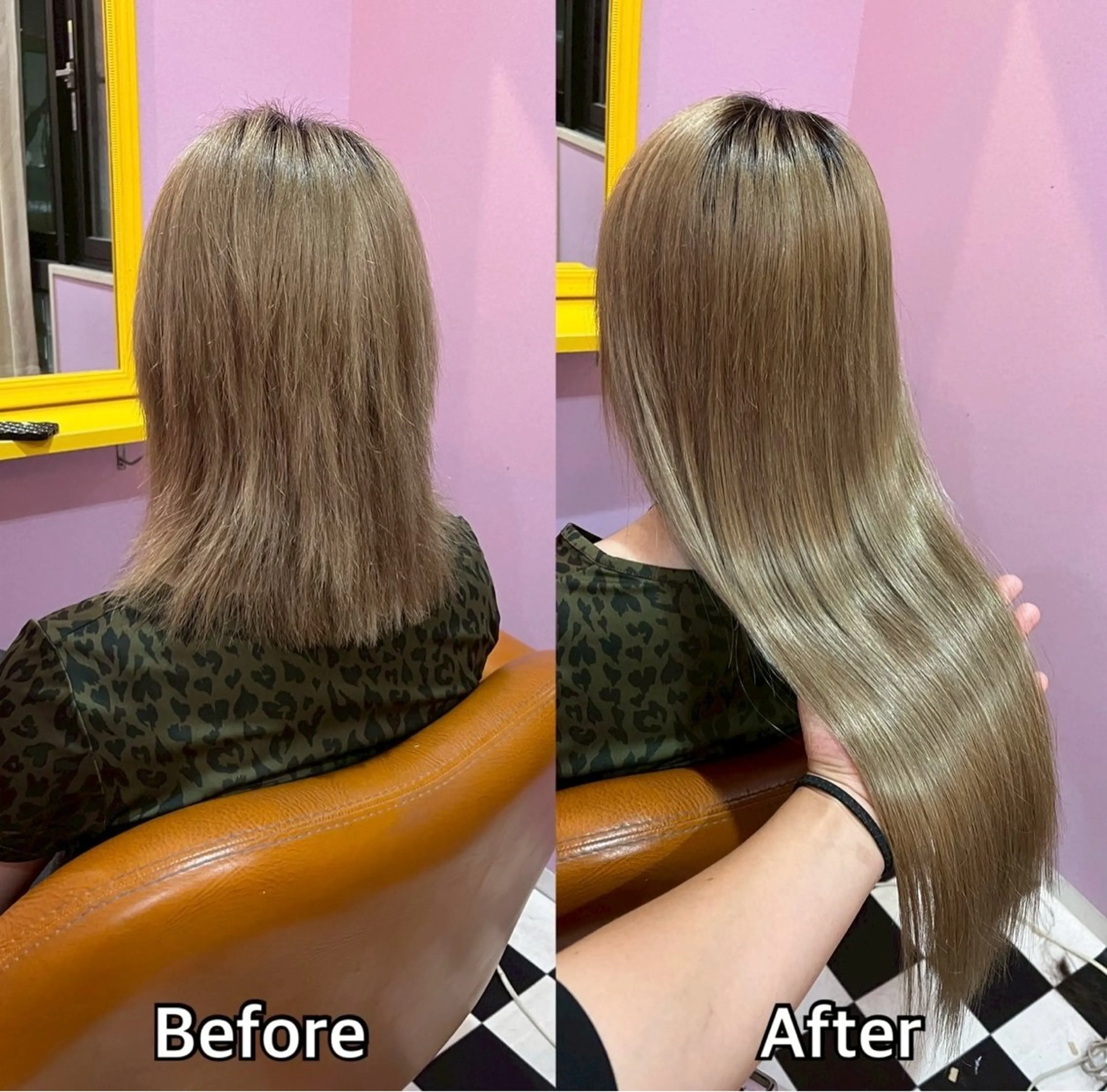 ロング シール＋ちび編み込み エクステ梅田🐨のヘアスタイル