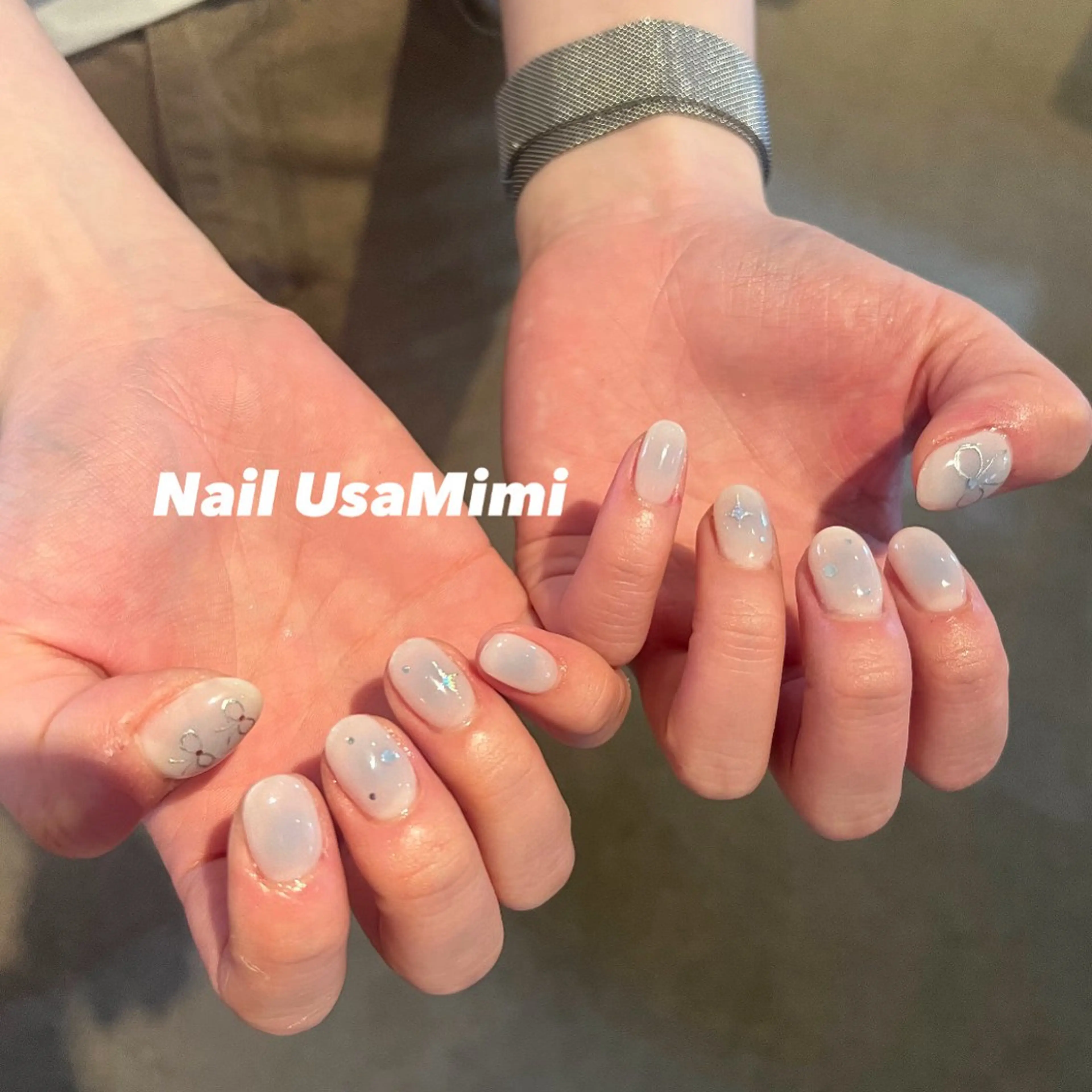 ネイル チークネイル ジェルネイル 韓国ネイル マグネットネイル 持ち込み 本町NailUsa Mimi RIKOのネイルデザイン