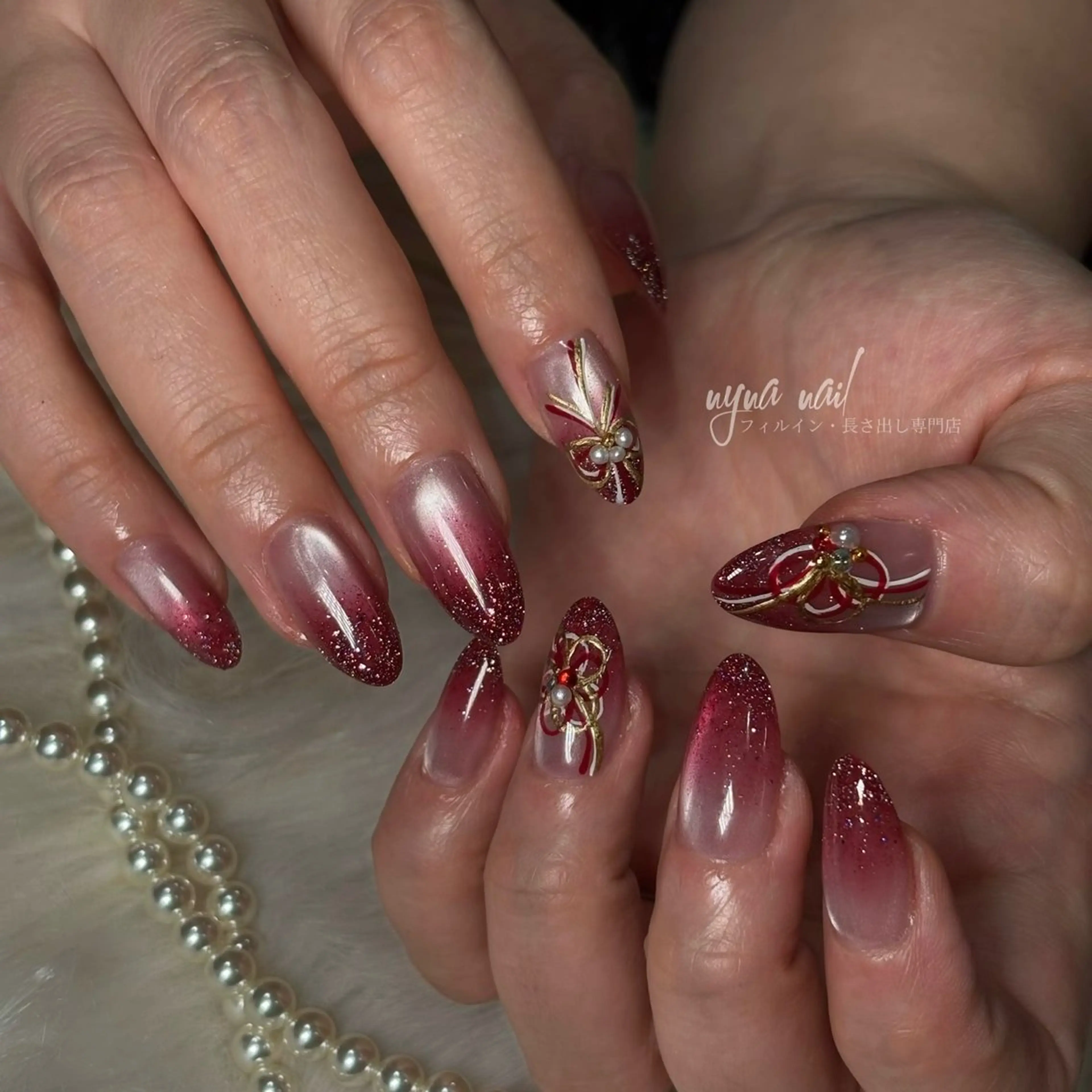 ネイル 長さ出し ネイルチップ Y U K Iのネイルデザイン